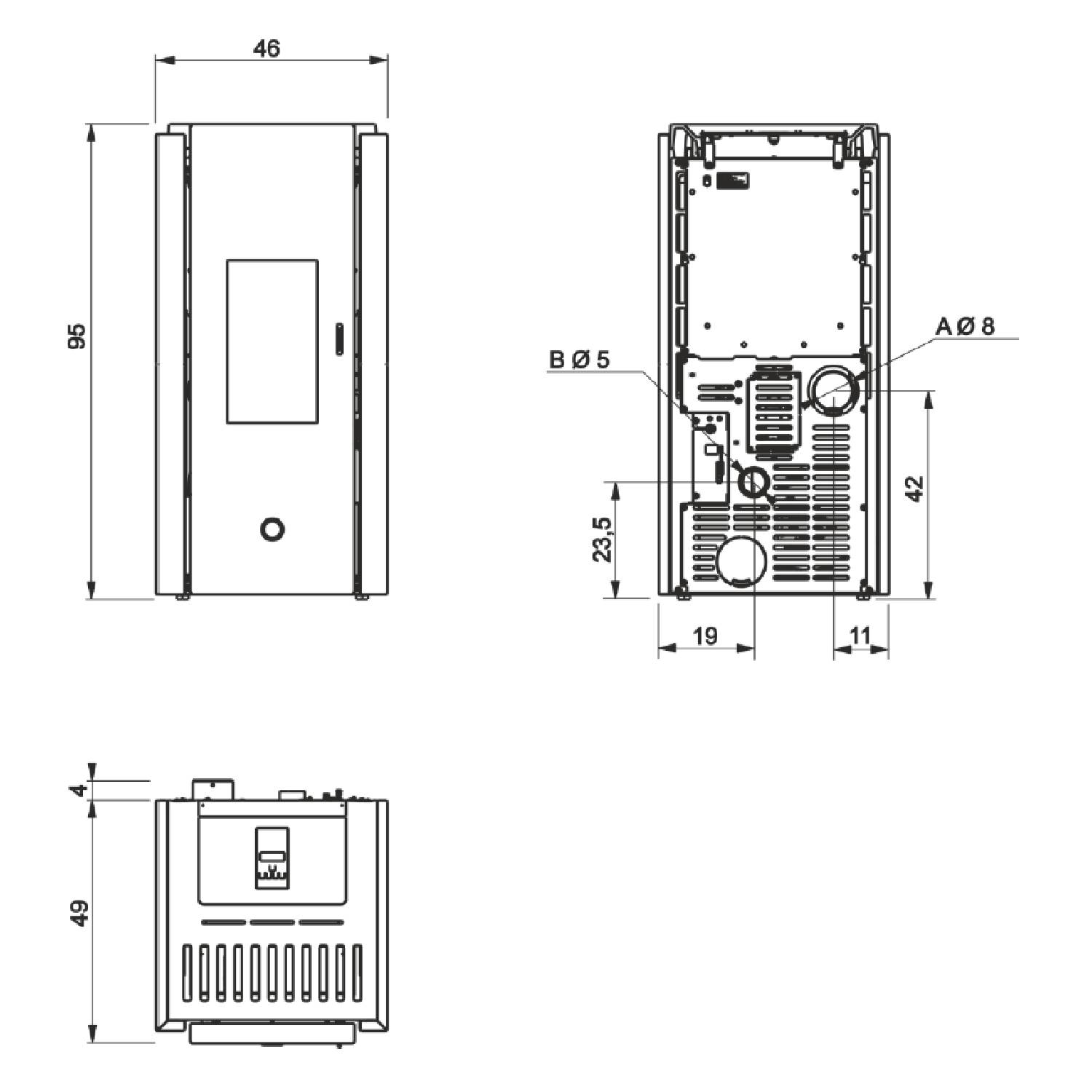 EK63 Zone 80 Evo Pelletofen Stahl Mattschwarz