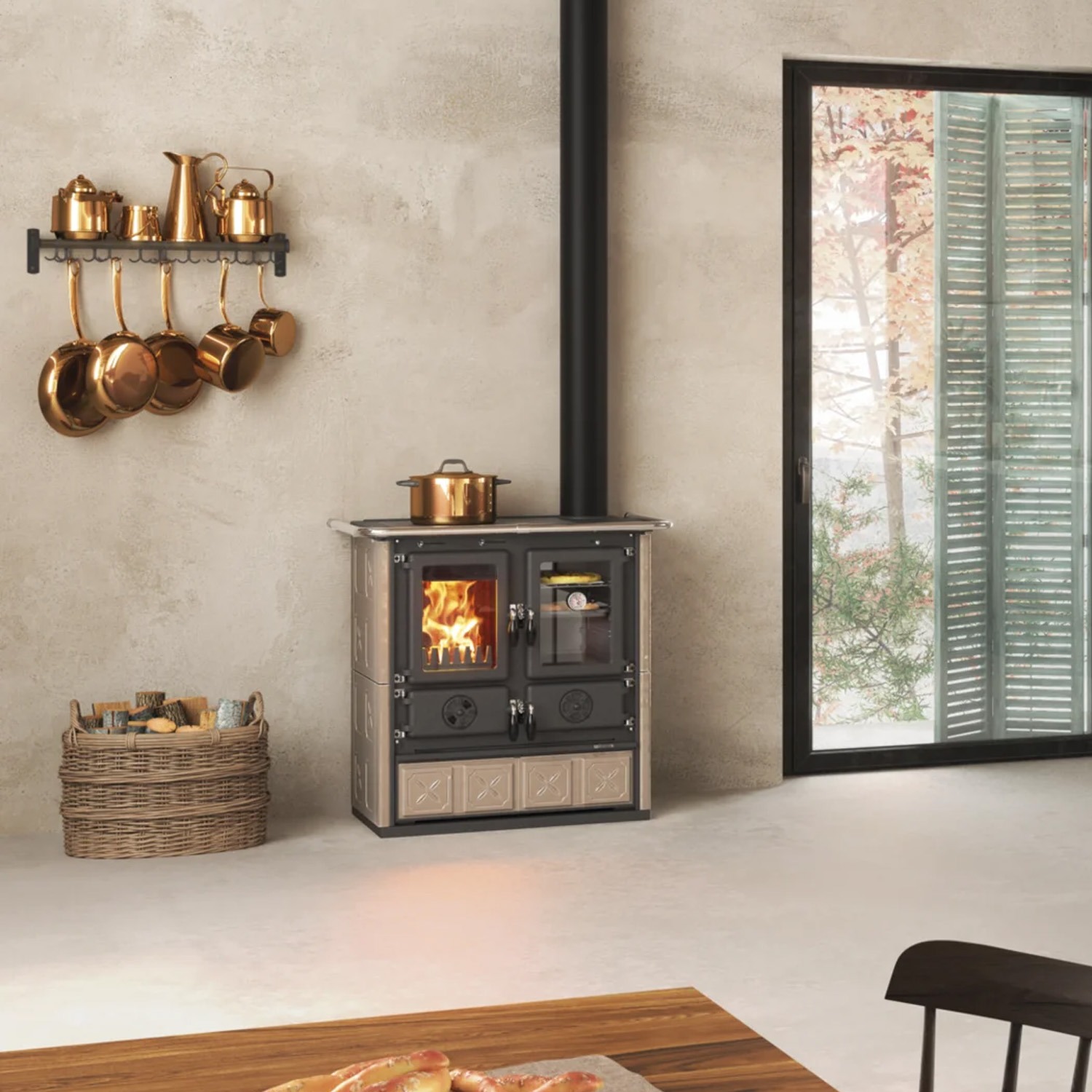 La Nordica ROSETTA.16 Majolika - Taupe Küchenofen