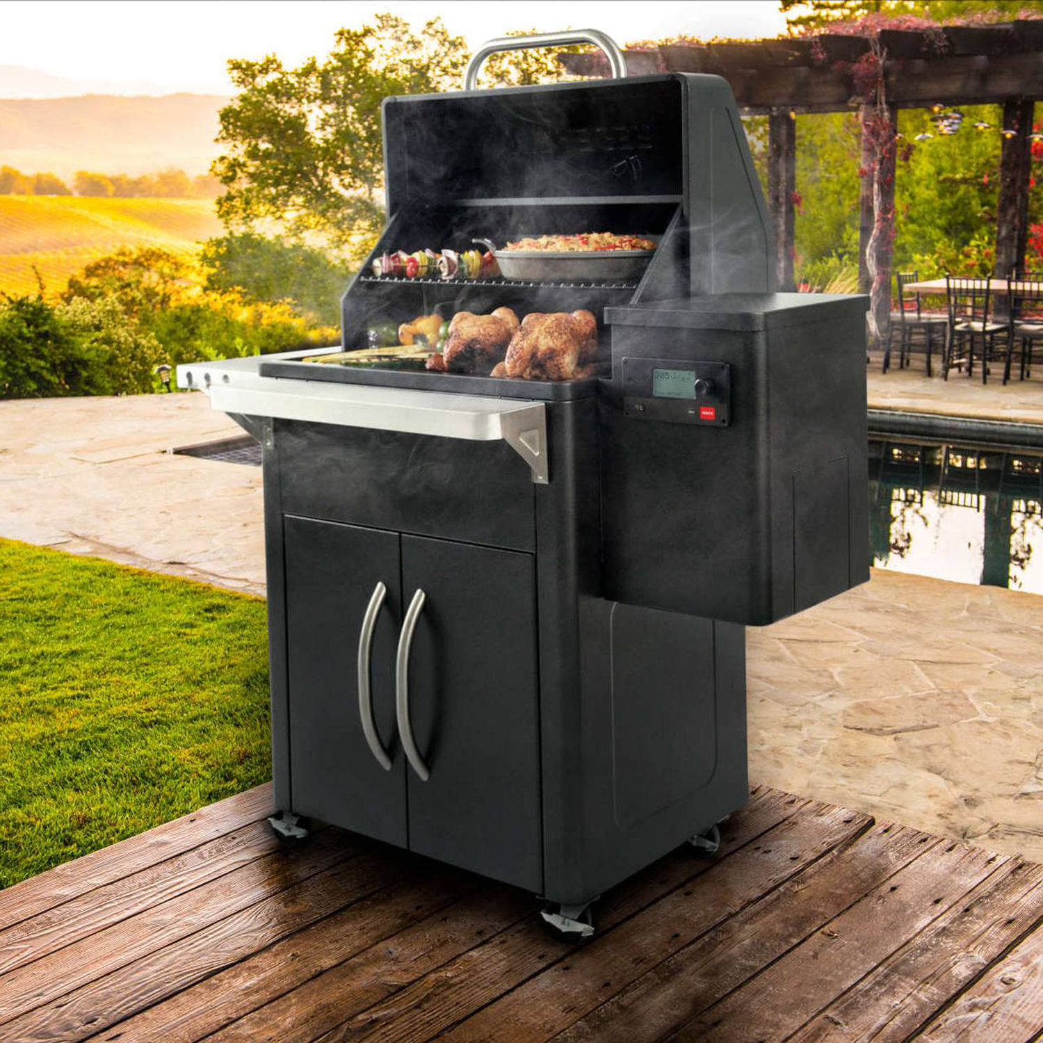 Traeger Silverton 620 Pelletgrill inkl. Abdeckhaube und Set Ablaufbleche