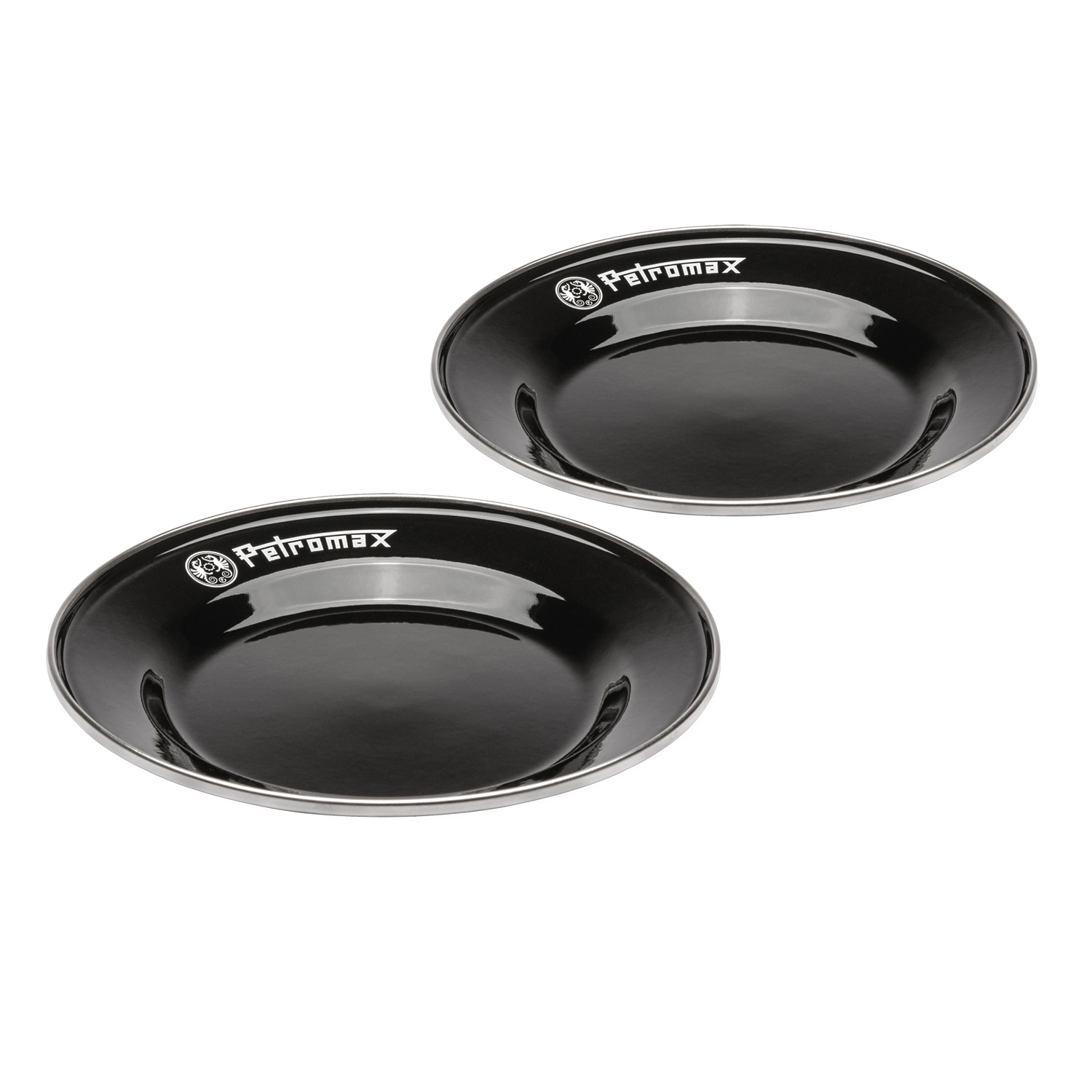 Petromax Emaille-Teller Schwarz 2er-Set Ø 18 cm Petromax Emaille-Teller Schwarz 2er-Set Ø 18 cm