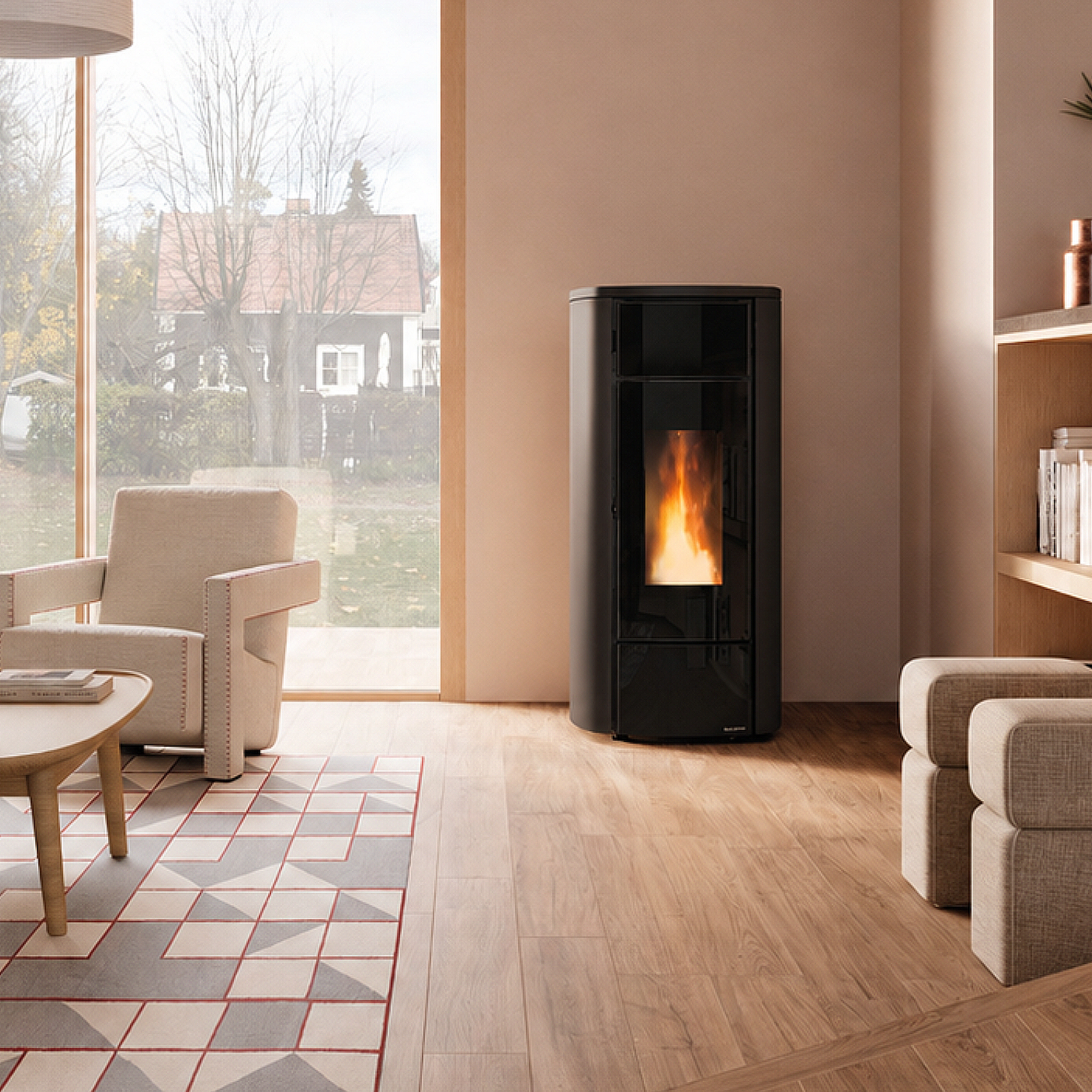 Extraflame Miriana Idro H23 wasserführender Pelletofen schwarz Evolution Line