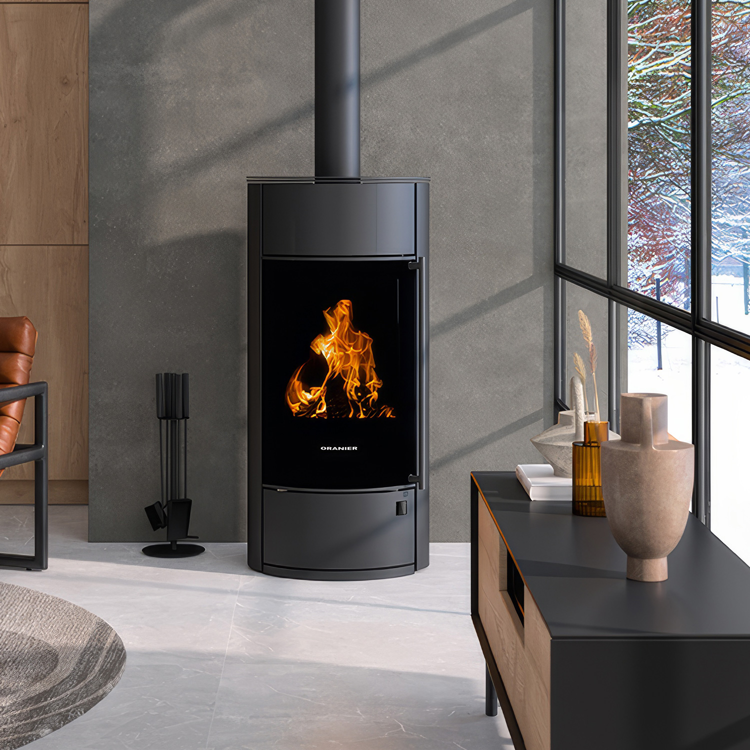 Oranier+ Polar Neo W+ Kaminofen pureBLACK Sonderedition