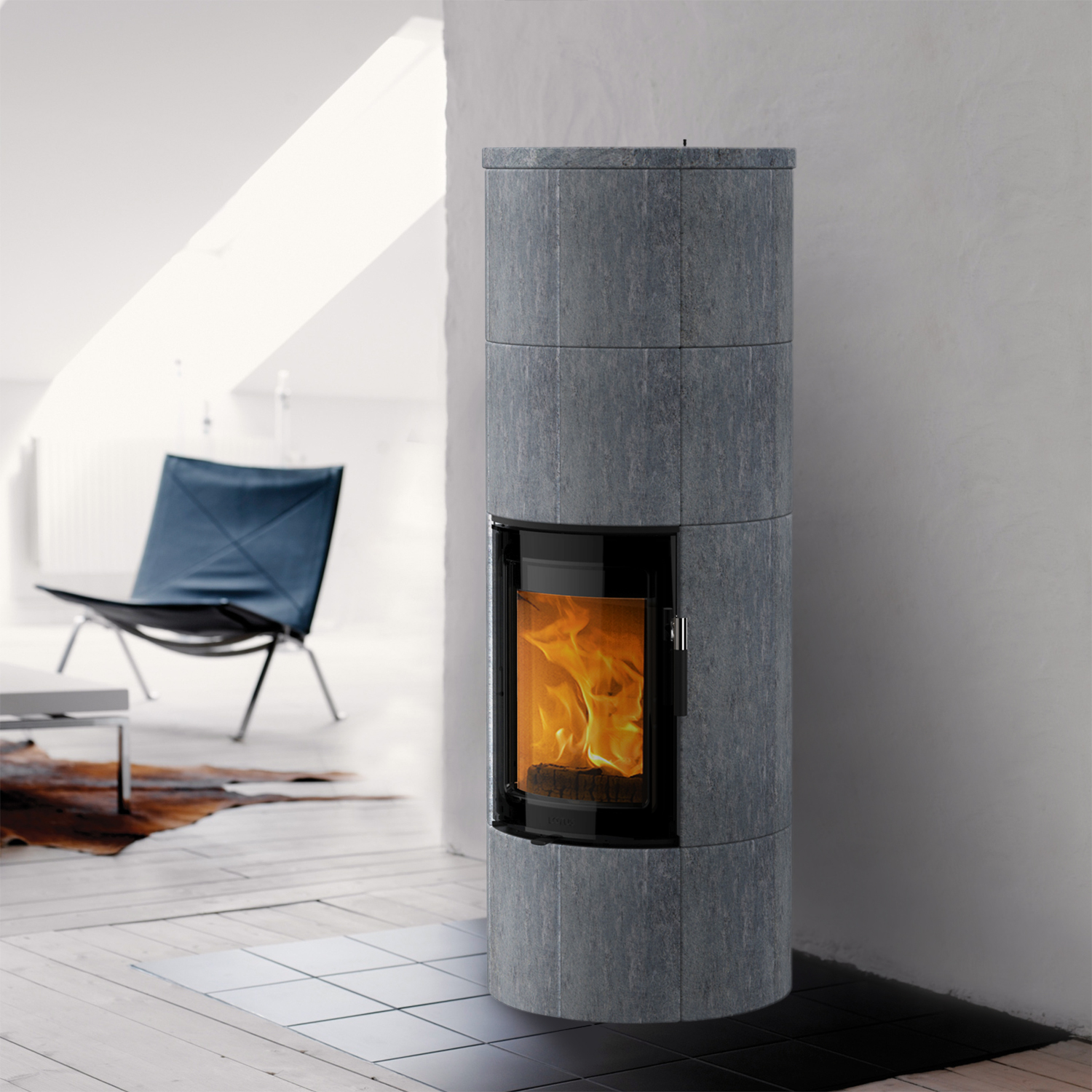 Lotus Maestro 2 Kaminofen Speckstein, Tür Magic, Rauchabgang hinten