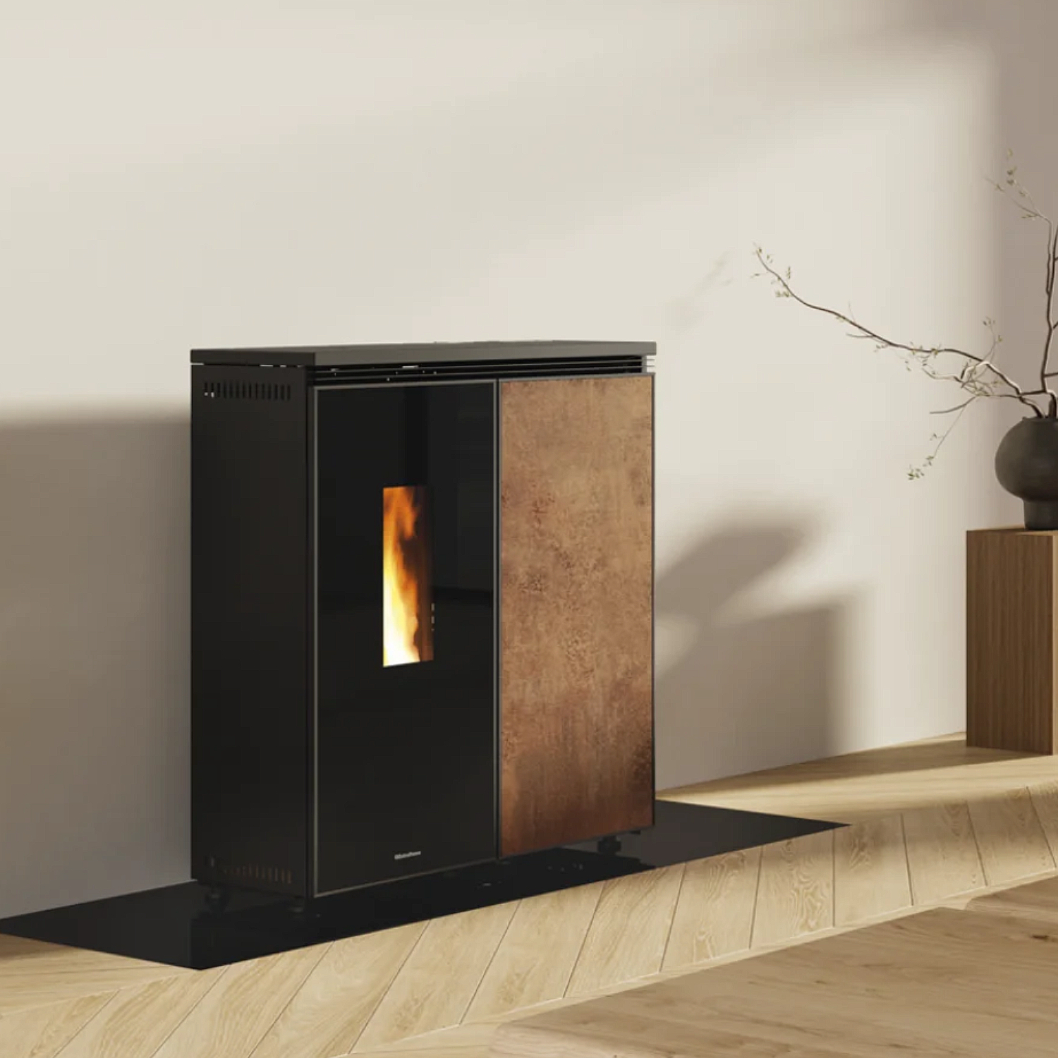 Extraflame Floriana Idro gres corten wasserführender Pelletofen Evolution Line