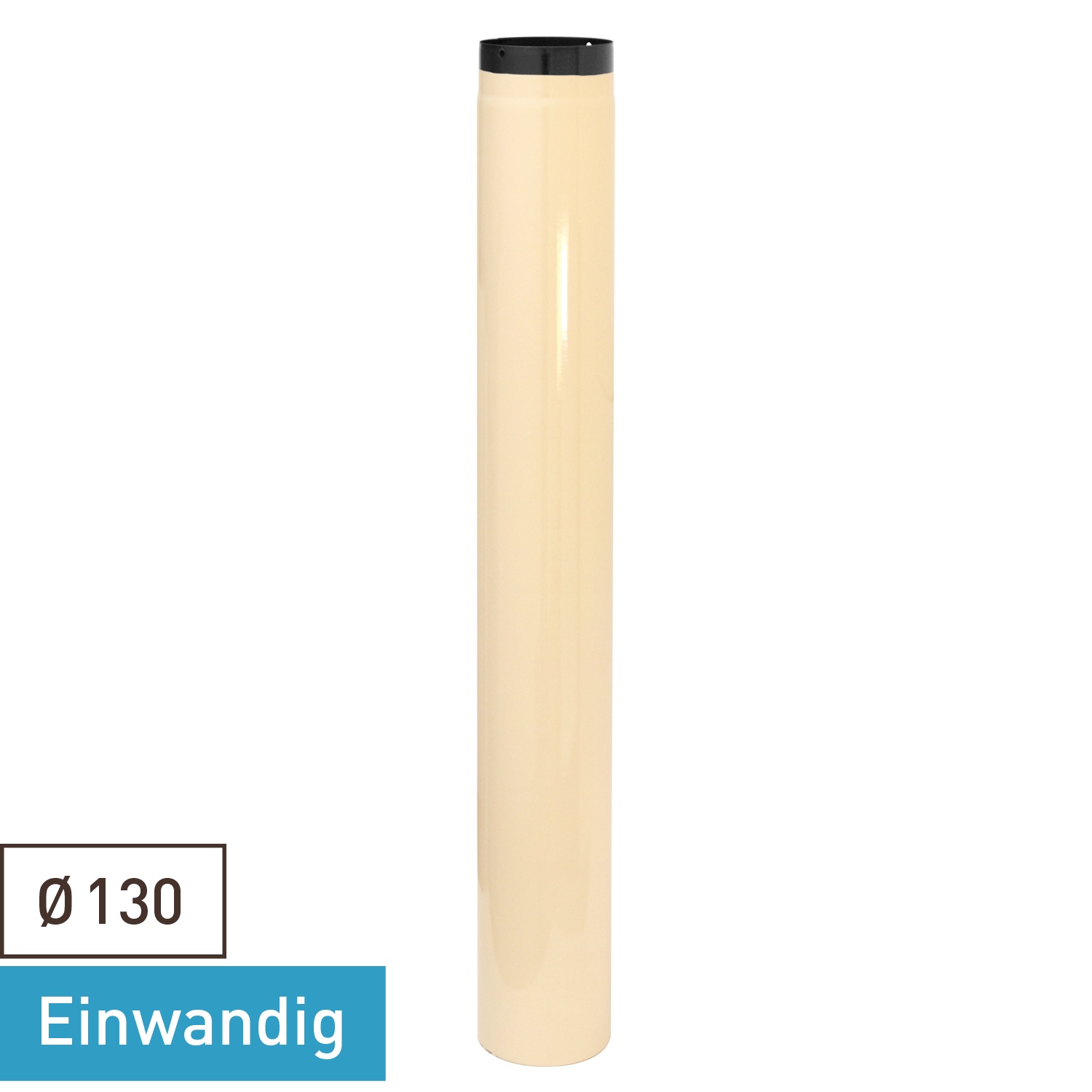 Raik Rauchrohr / Ofenrohr Emaille 130mm - 1000mm Elfenbein