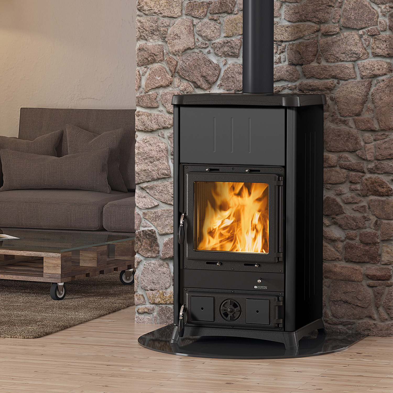 La Nordica Fedora Kaminofen Stahl Schwarz-Anthrazit La Nordica Fedora Kaminofen Stahl Schwarz-Anthrazit