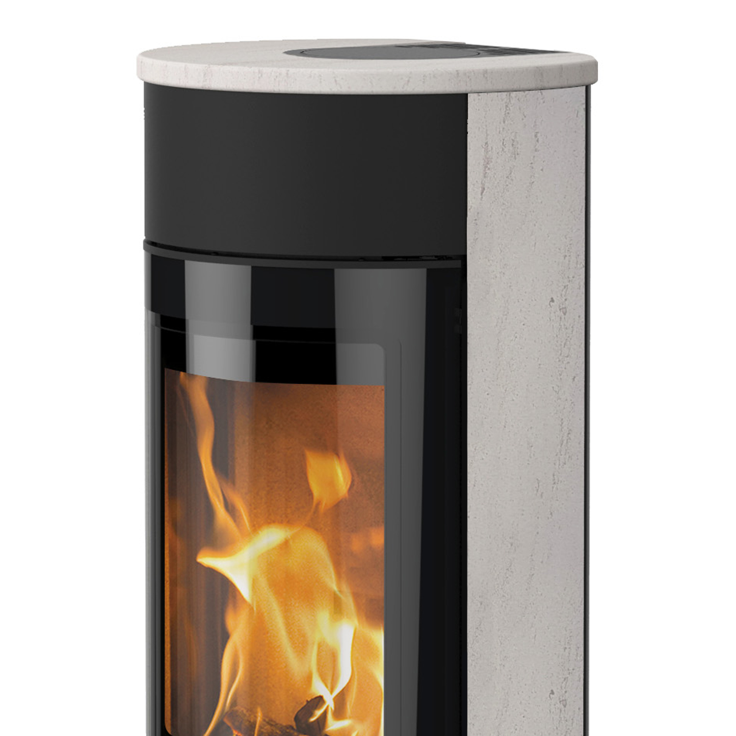 Lotus Prestige Magic 40 Kaminofen Schwarz / Limestone, Rauchabgang oben