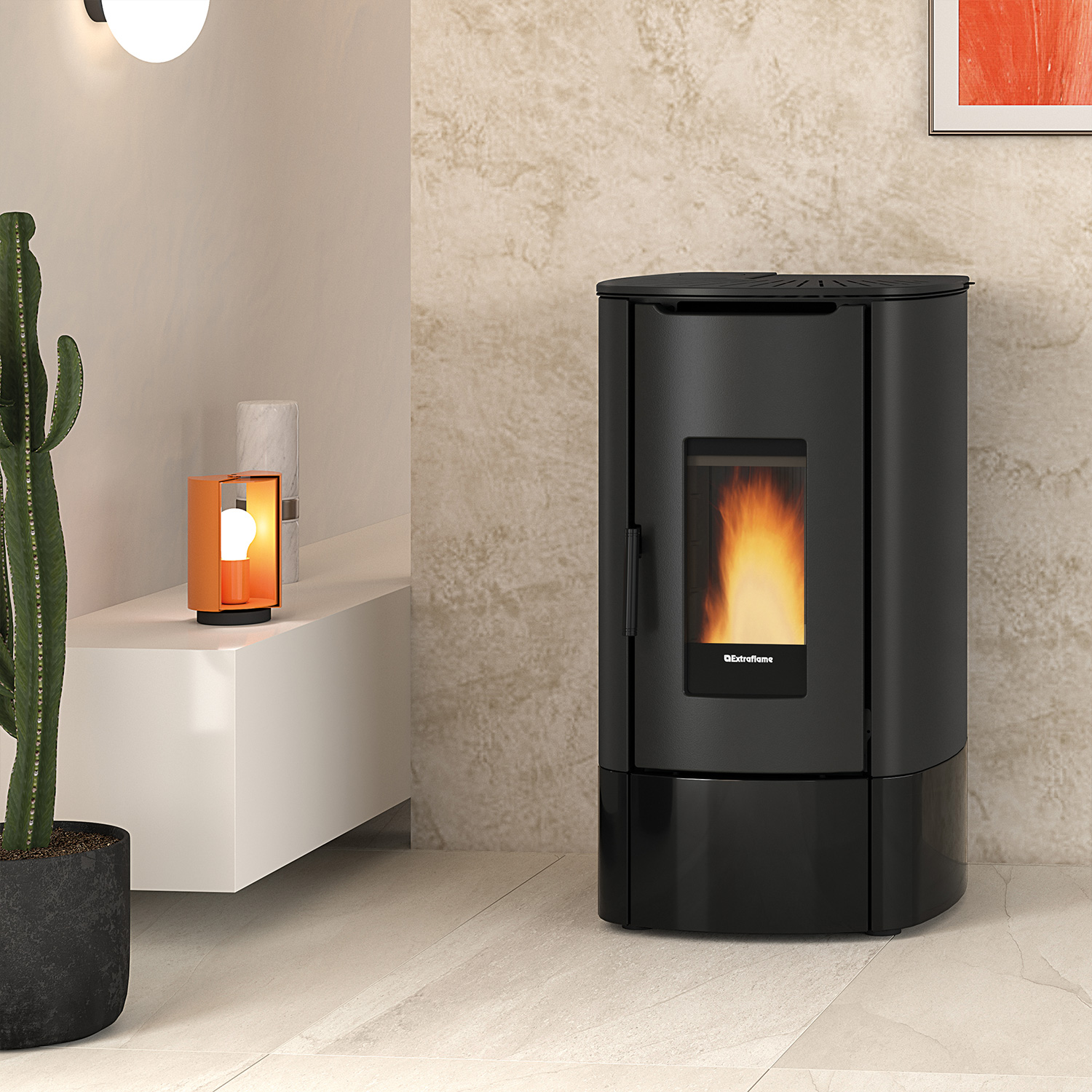 Extraflame Prestige Line Angy Top Pelletofen Schwarz