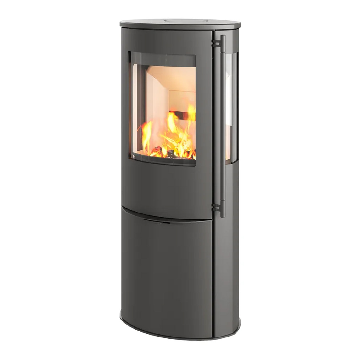 Lotus Kaminofen Liva 6 G Stahl Schwarz / Seitenglas, DIBt, RR hinten od. RR oben / optional Griffvarianten