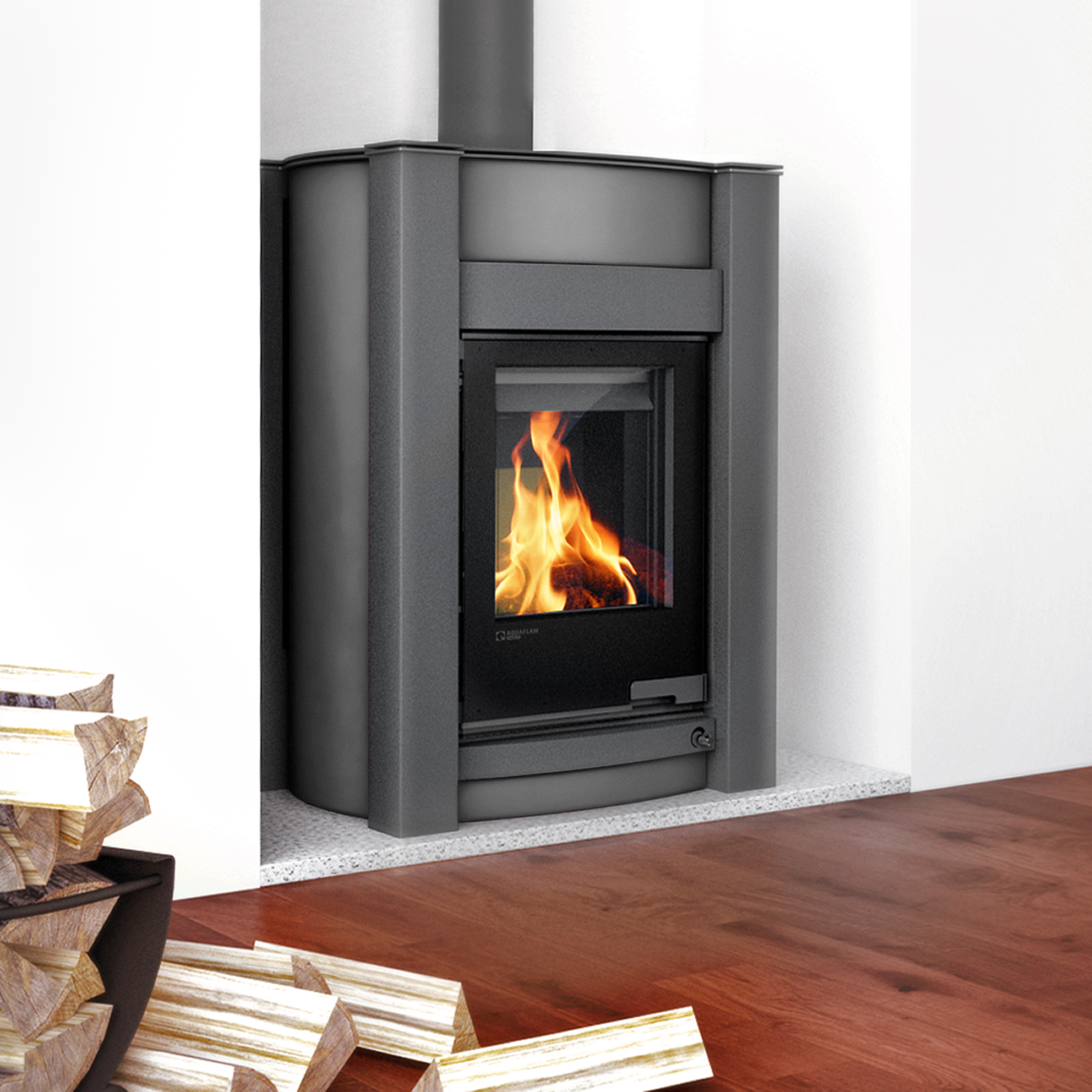 Aquaflam Vario Kalmar Basic Wasserführender Kaminofen Grey 11/5 kW Aquaflam Vario Kalmar Basic Wasserführender Kaminofen Grey 11/5 kW