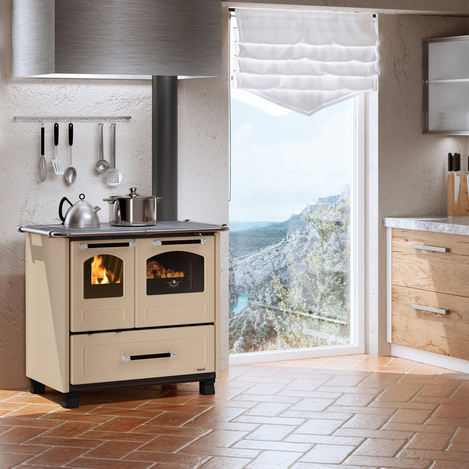 La Nordica Family 16 4,5 Küchenofen Stahl caramello
