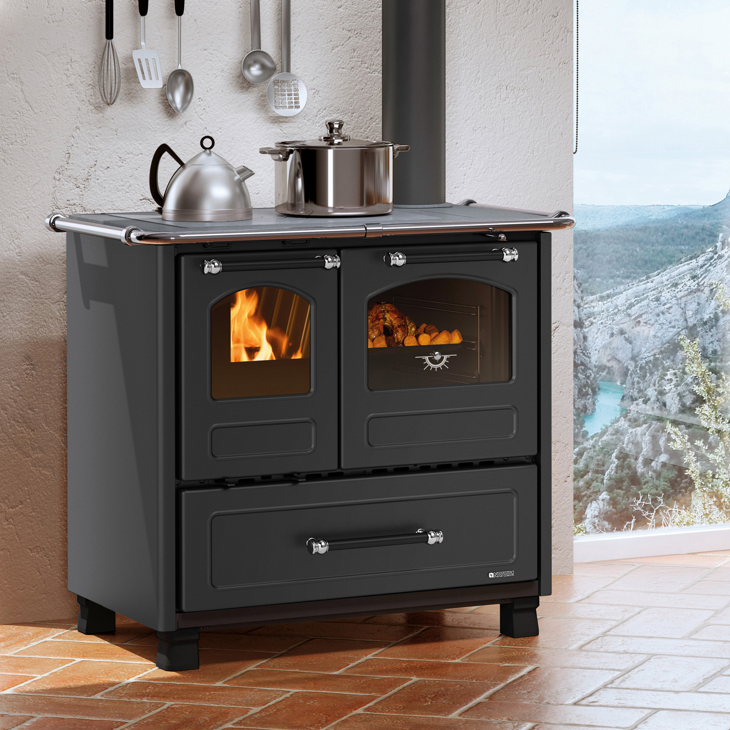 La Nordica Family 16 4,5 Küchenofen Stahl schwarz