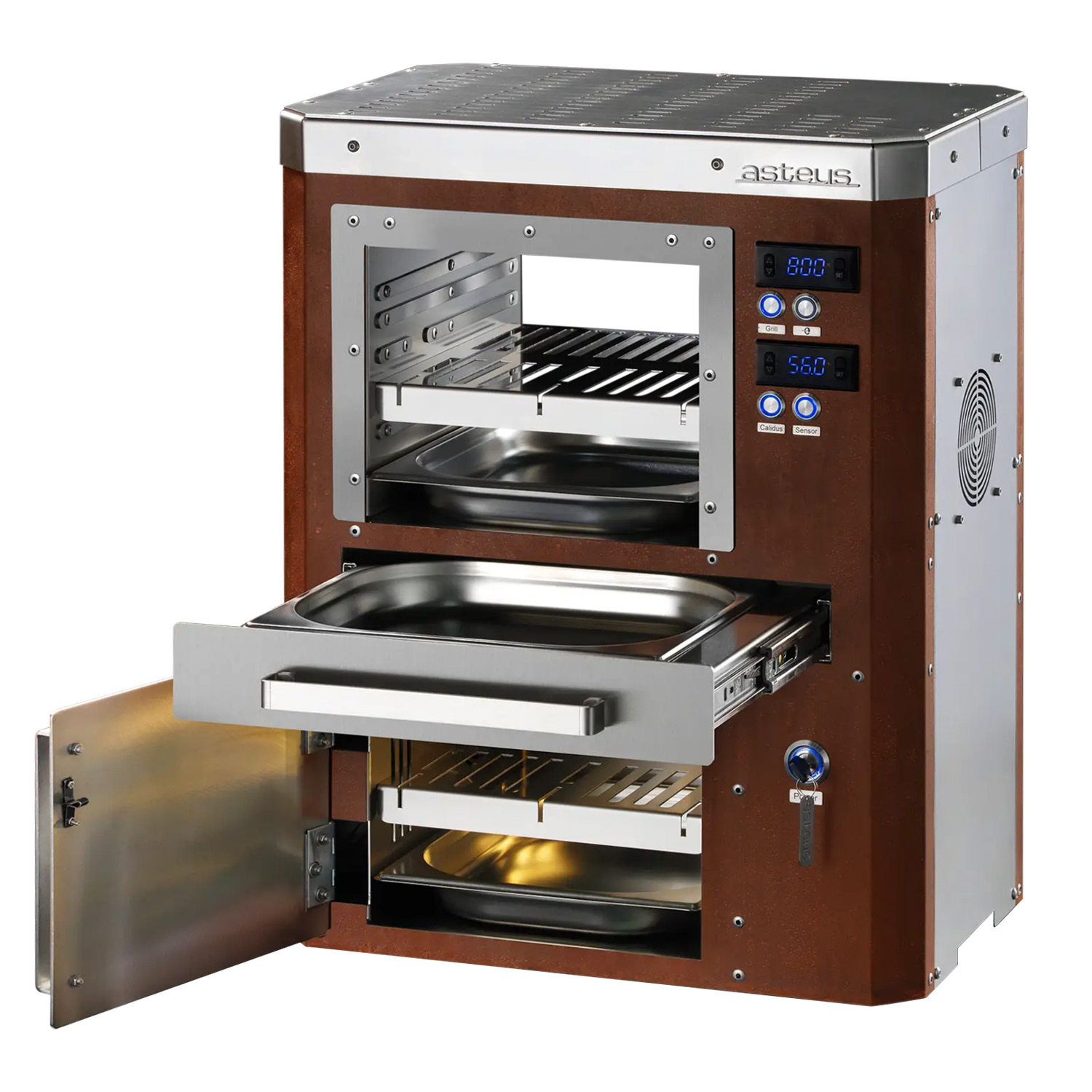 Asteus Segula 800° Lifestyle Elektrogrill braun emailliert