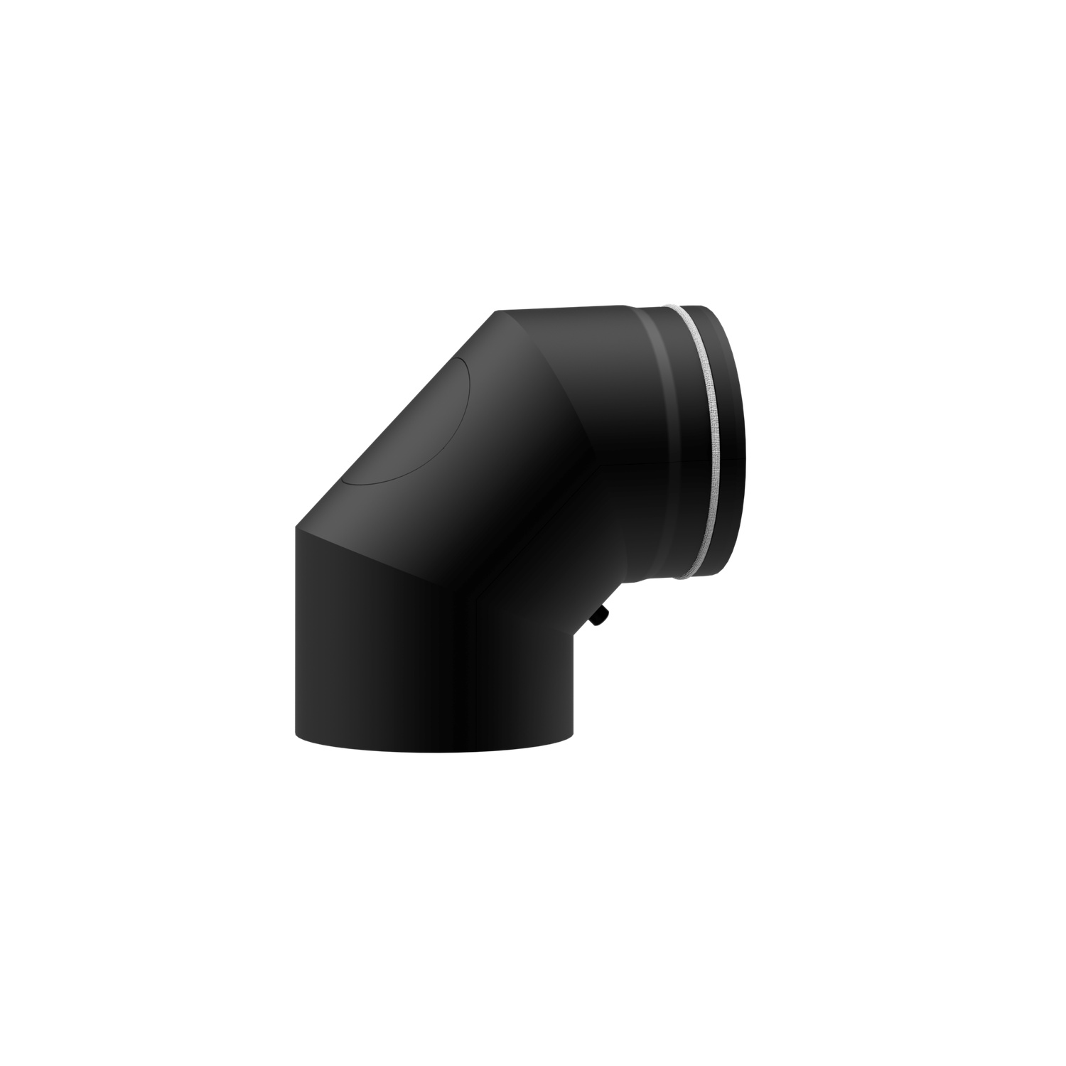 Raik Lifestyle DUO Rauchrohrbogen 150mm schwarz 90° mit Tür für Rauchrohr / Ofenrohr