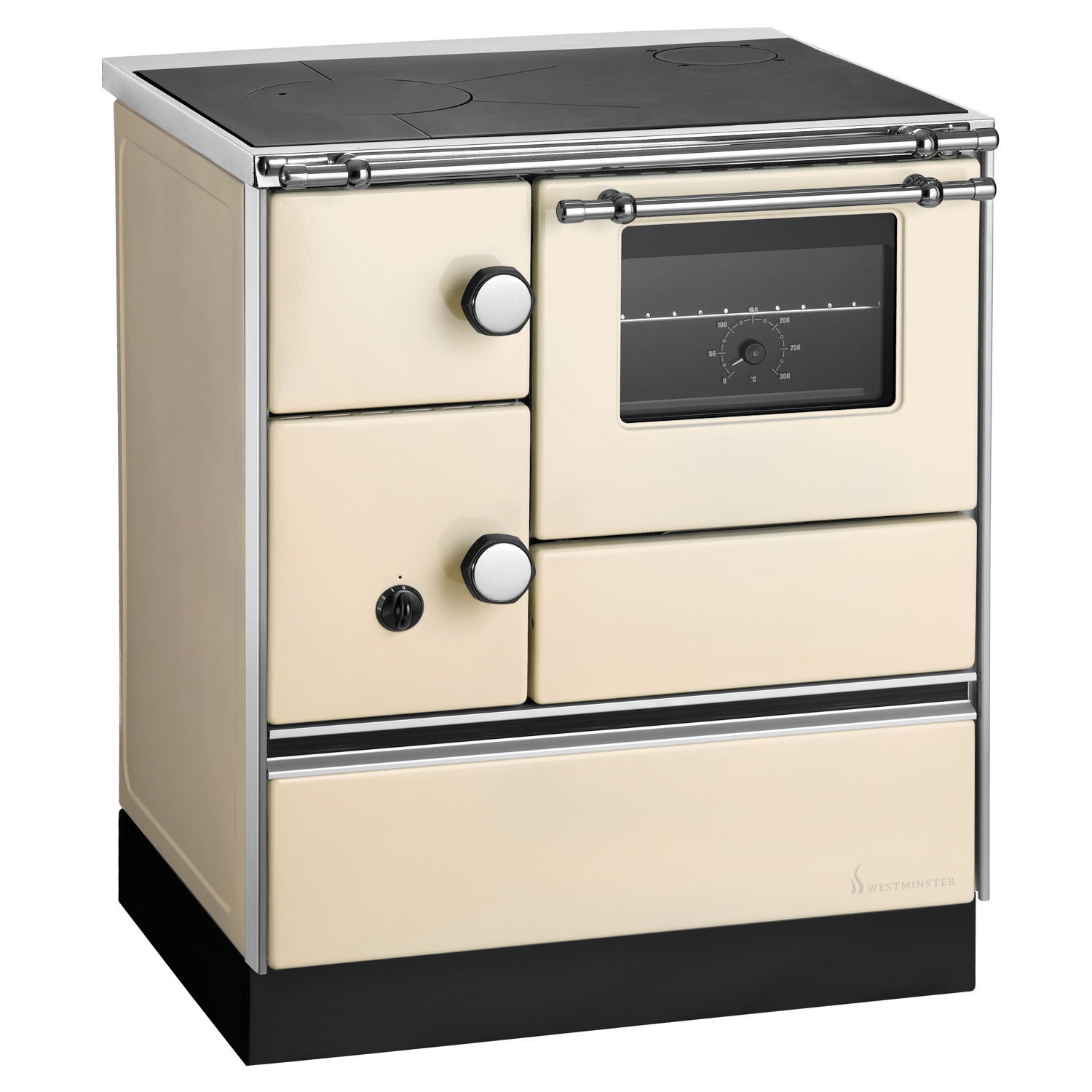 Westminster K 176 A 70 Küchenofen Stahl Elfenbein, Backfach rechts Westminster K 176 A 70 Küchenofen Stahl Elfenbein, Backfach rechts
