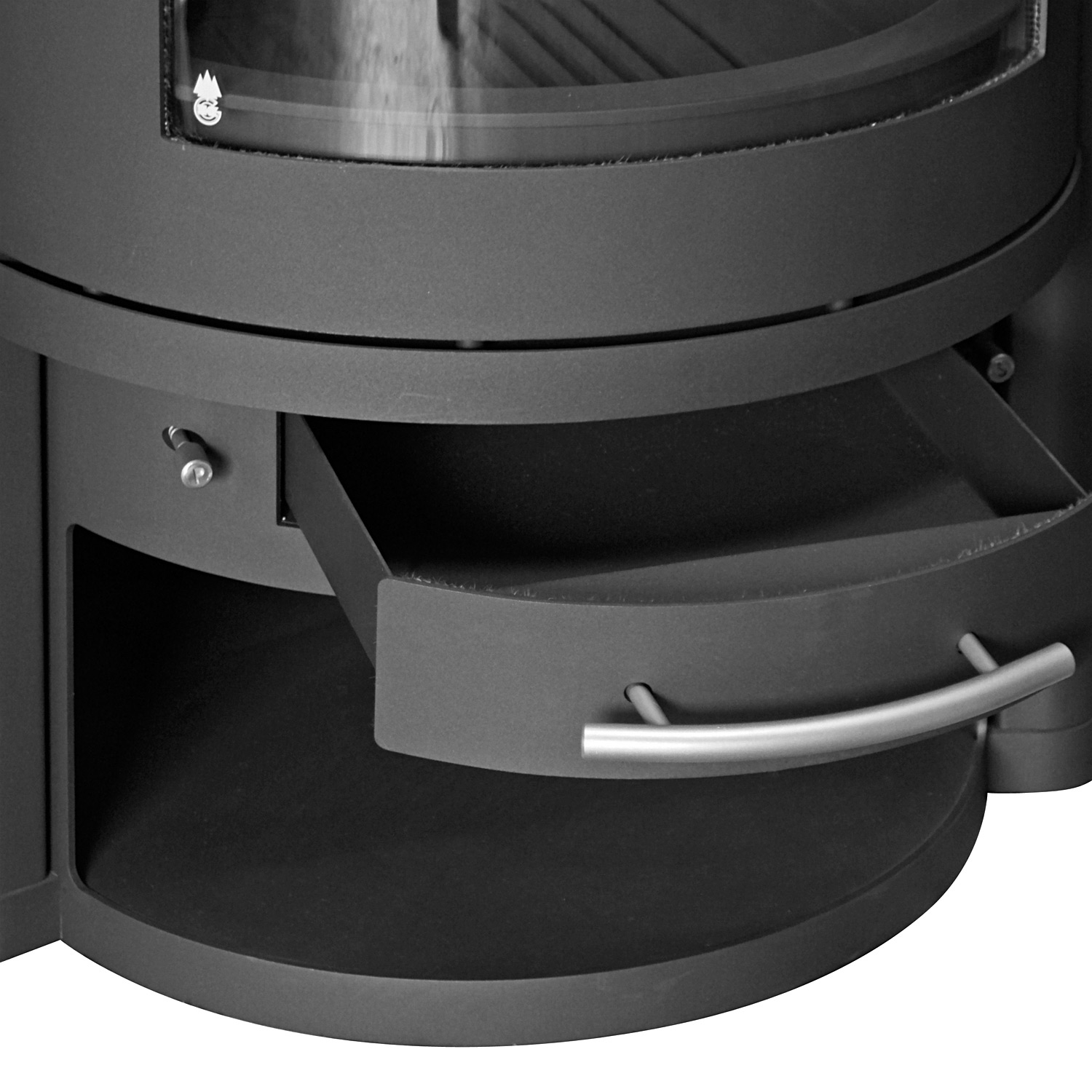 Königshütte Corvus Kaminofen Stahl Schwarz | Topplatte Naturstein Serpentin
