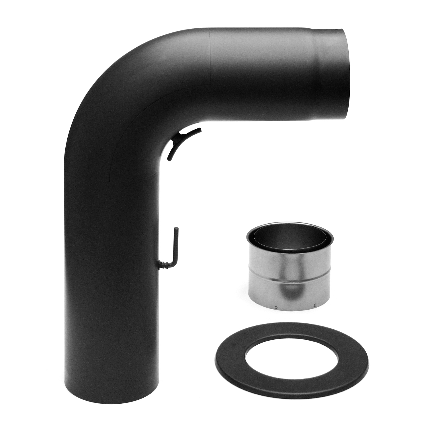 Raik Rauchrohr / Ofenrohr 130mm - Rauchrohrset Rund schwarz Raik Rauchrohr / Ofenrohr 130mm - Rauchrohrset Rund schwarz