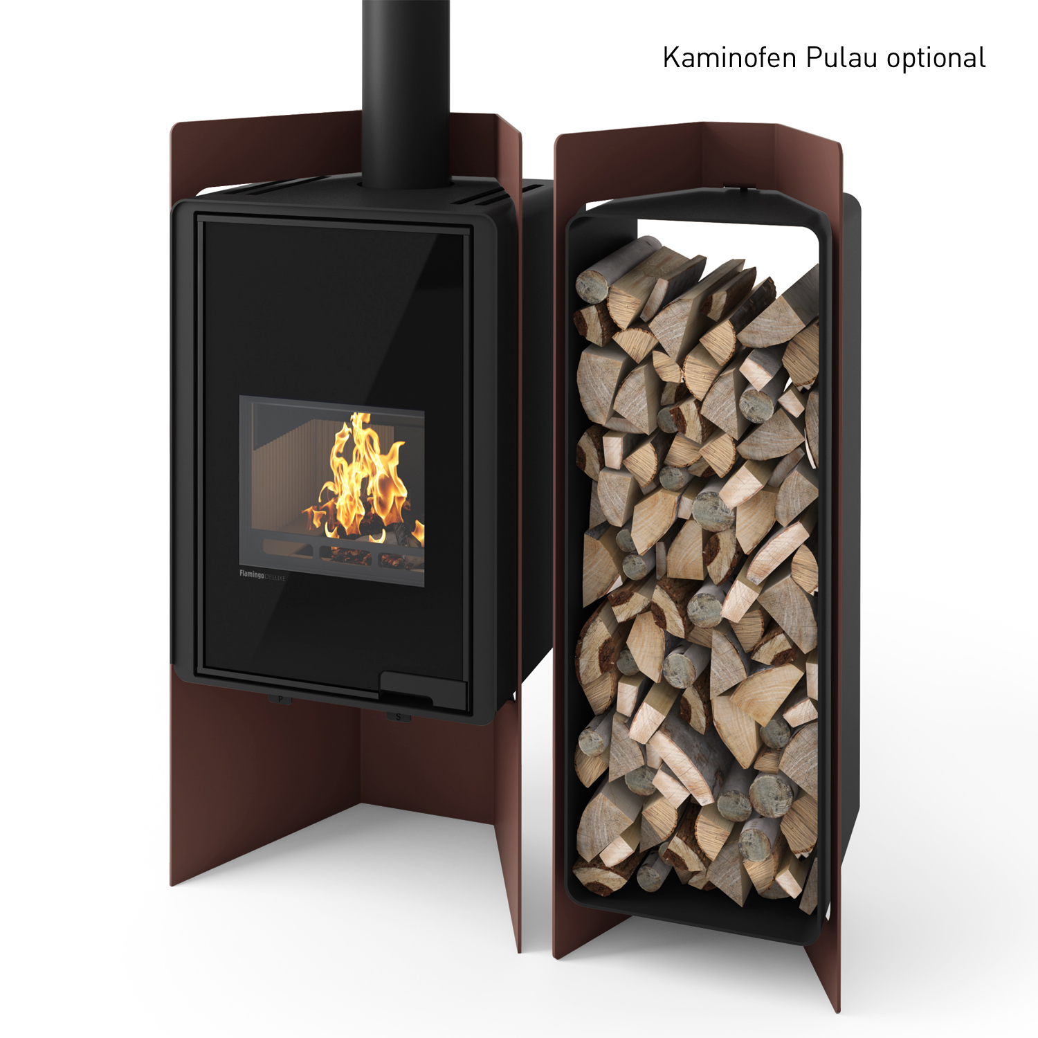 HS Flamingo Deluxe 4 Holzregal Braun