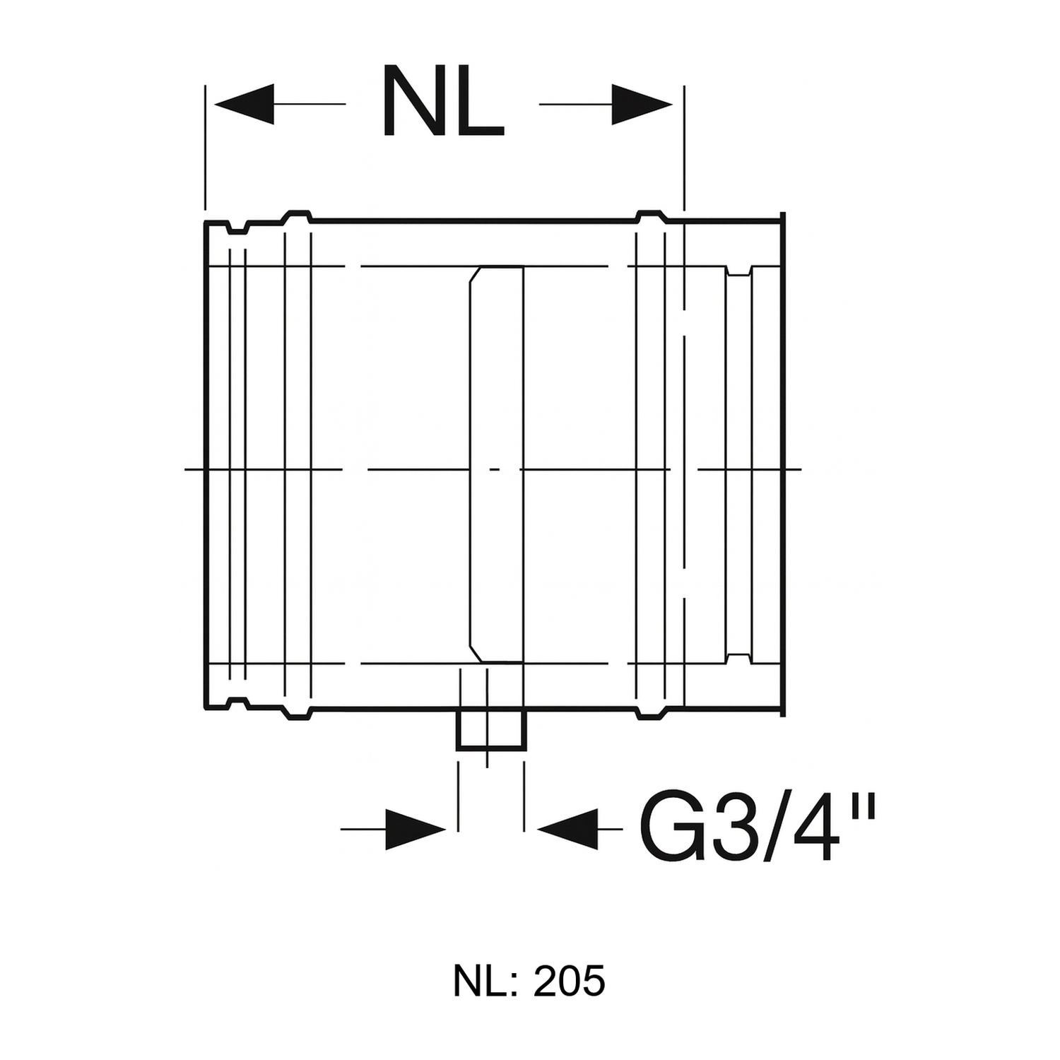 Schiedel ICS Rohrelement 250 mm ICS Ø150 mit Kondensatablauf doppelwandig glänzend