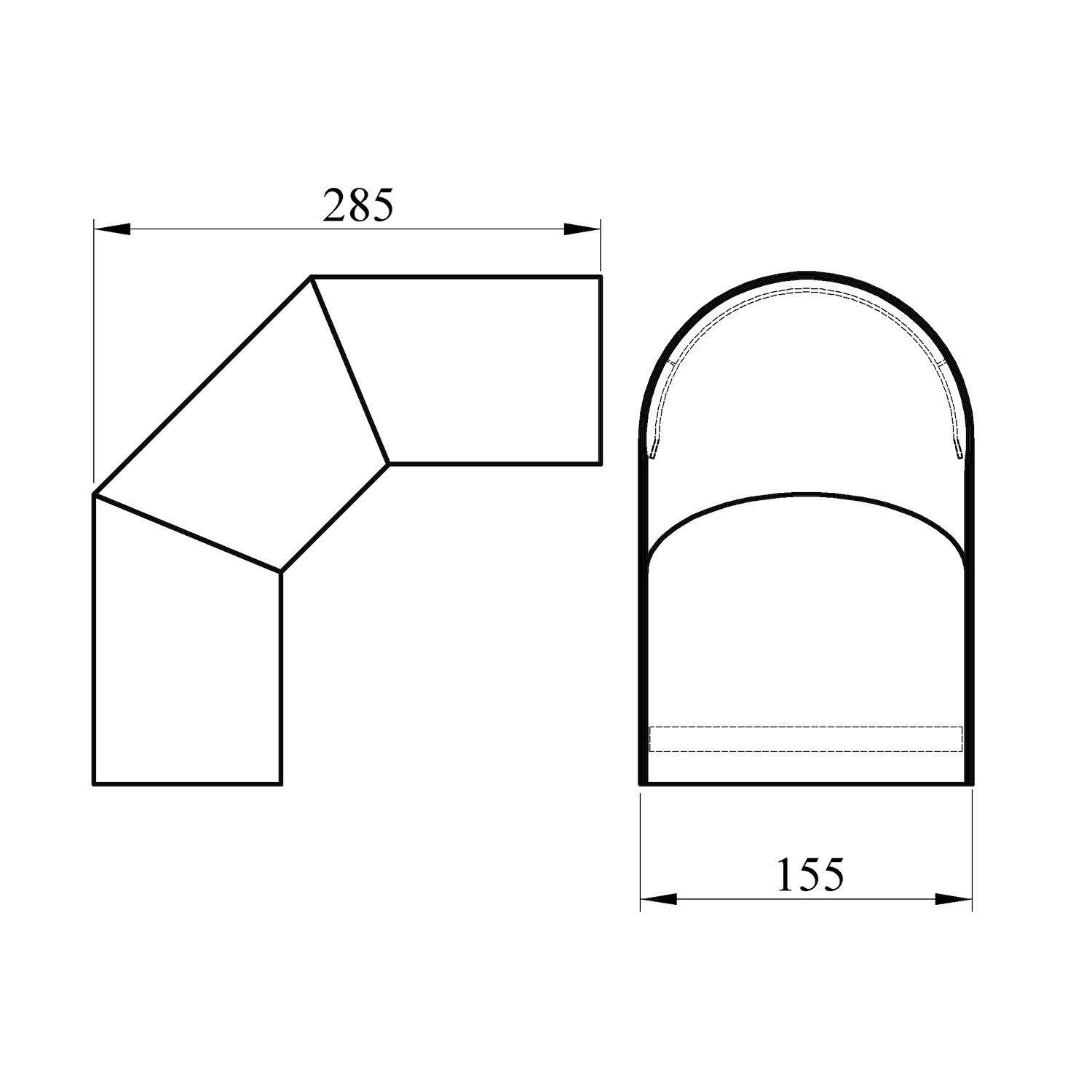 Raik Basic Thermoschild 120mm schwarz für 3teiligen Bogen 90° für Rauchrohr / Ofenrohr