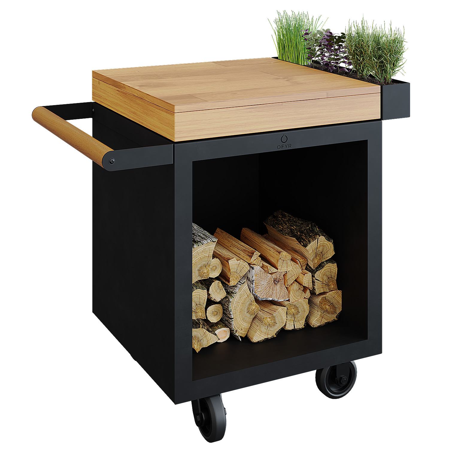 OFYR Sockel Black 65 PRO mit Arbeitsplatte Teakholz OFYR Sockel Black 65 PRO mit Arbeitsplatte Teakholz