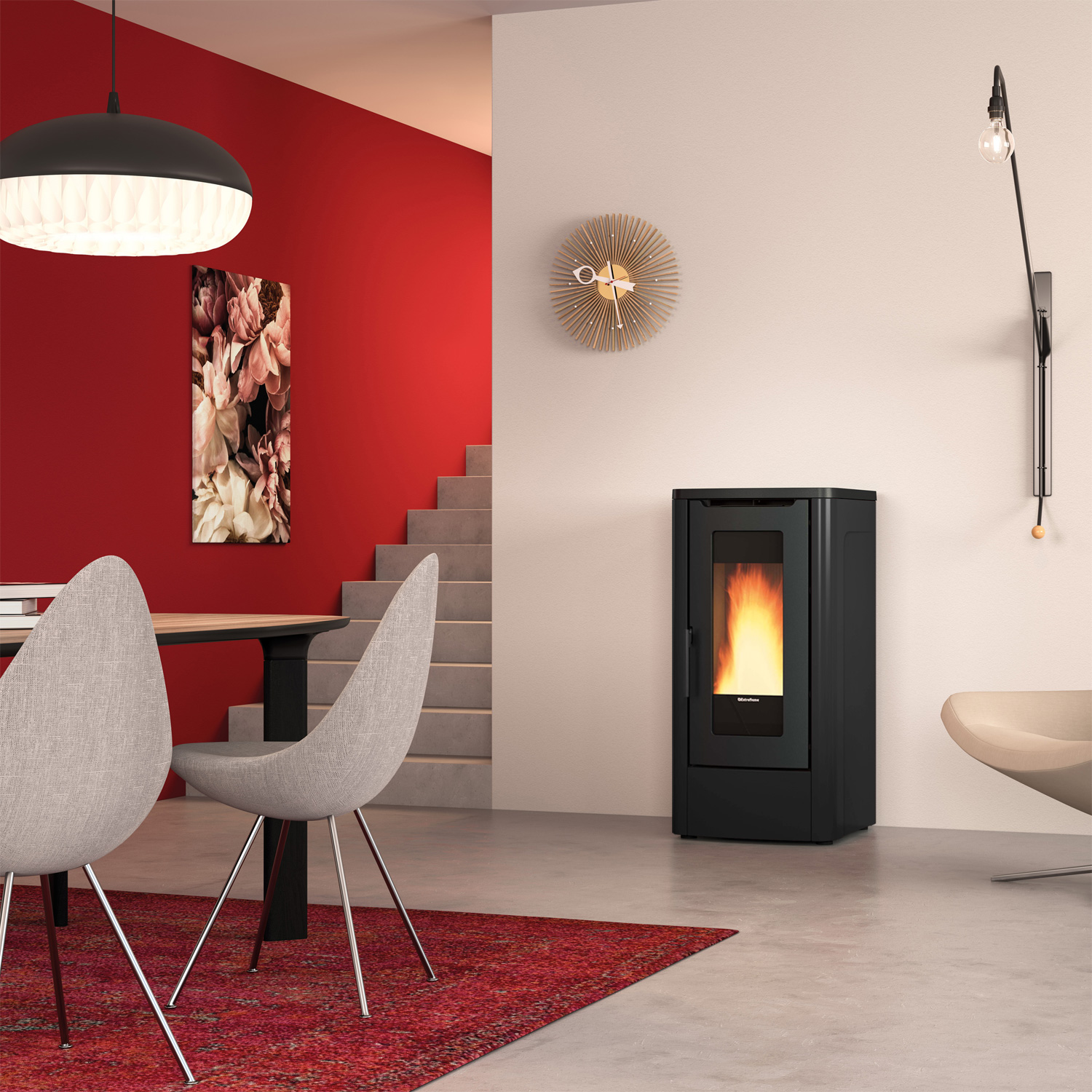 Extraflame Dahiana Plus VFS Pelletofen Stahl Schwarz