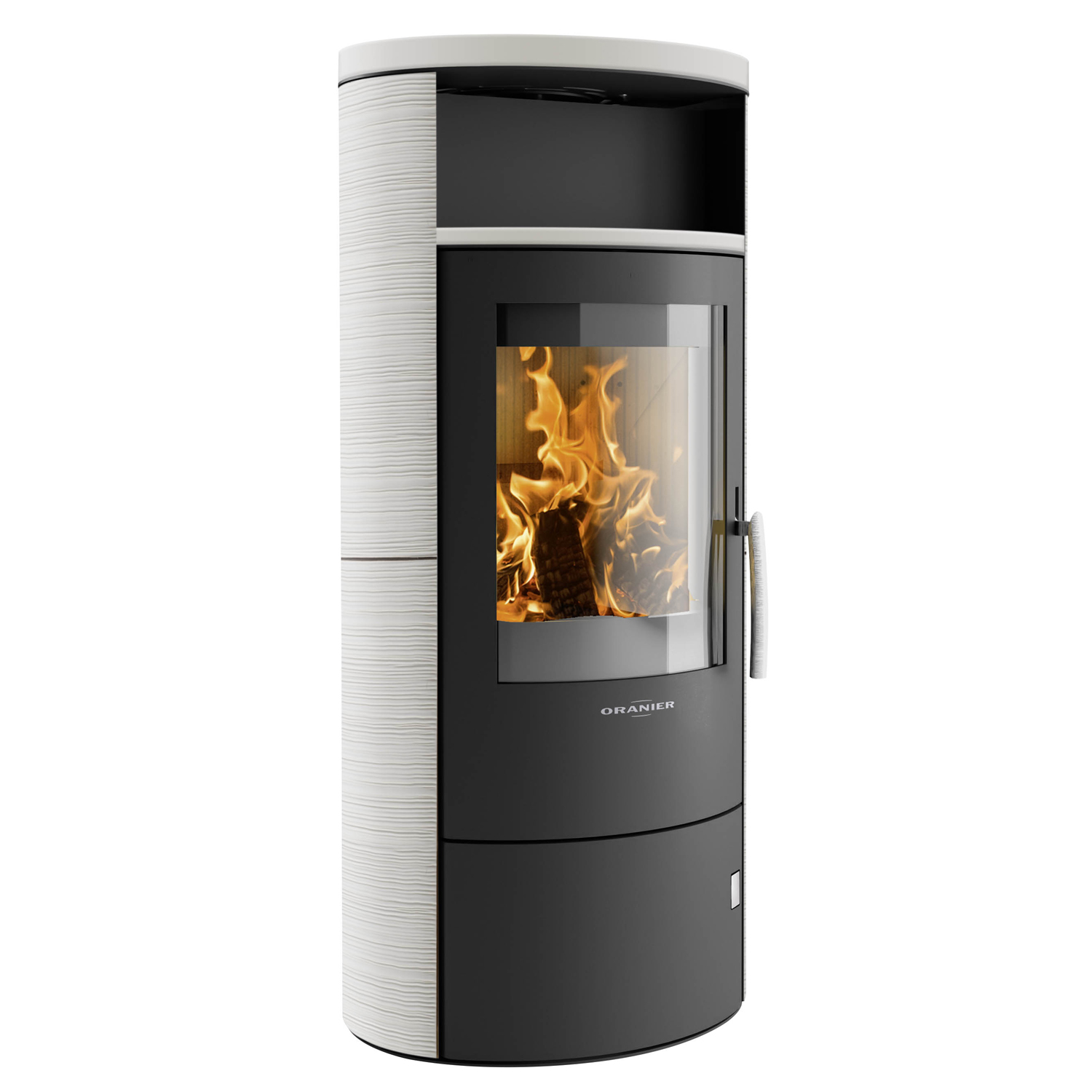 Oranier Polar 7 2.0 Kaminofen Stahl Schwarz / Keramik Seidenweiß