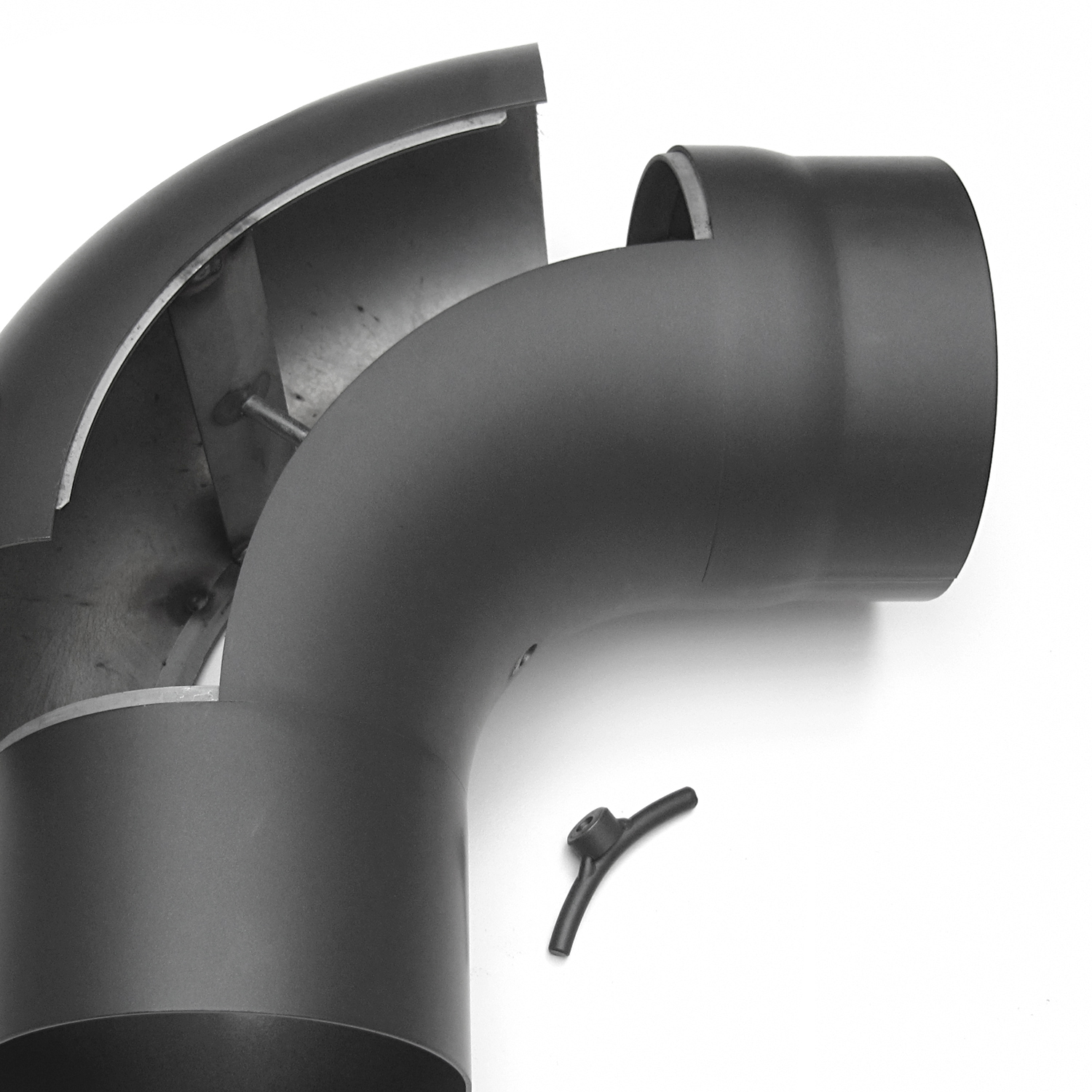 Raik Rauchrohrbogen / Ofenrohr 150mm - 90° gezogen gussgrau