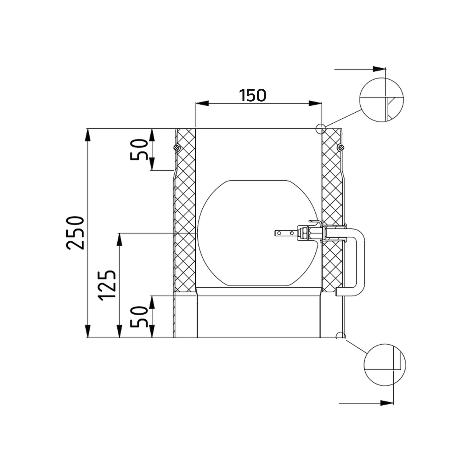 Raik Lifestyle DUO Rauchrohrbogen 150mm schwarz L: 250mm mit Drosselklappe für Rauchrohr / Ofenrohr