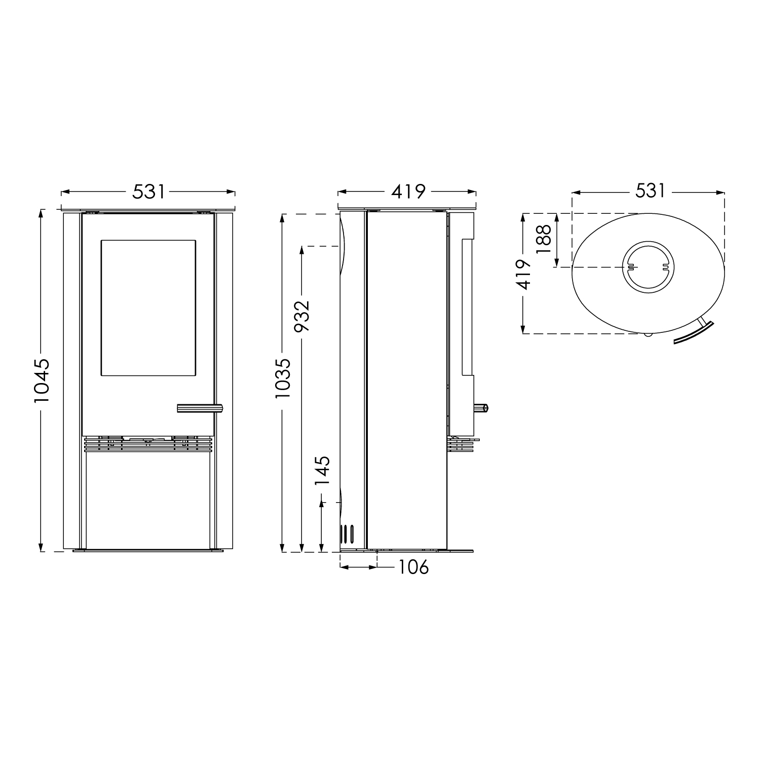 TermaTech TT20R Kaminofen Stahl Schwarz TermaTech TT20R Kaminofen Stahl Schwarz