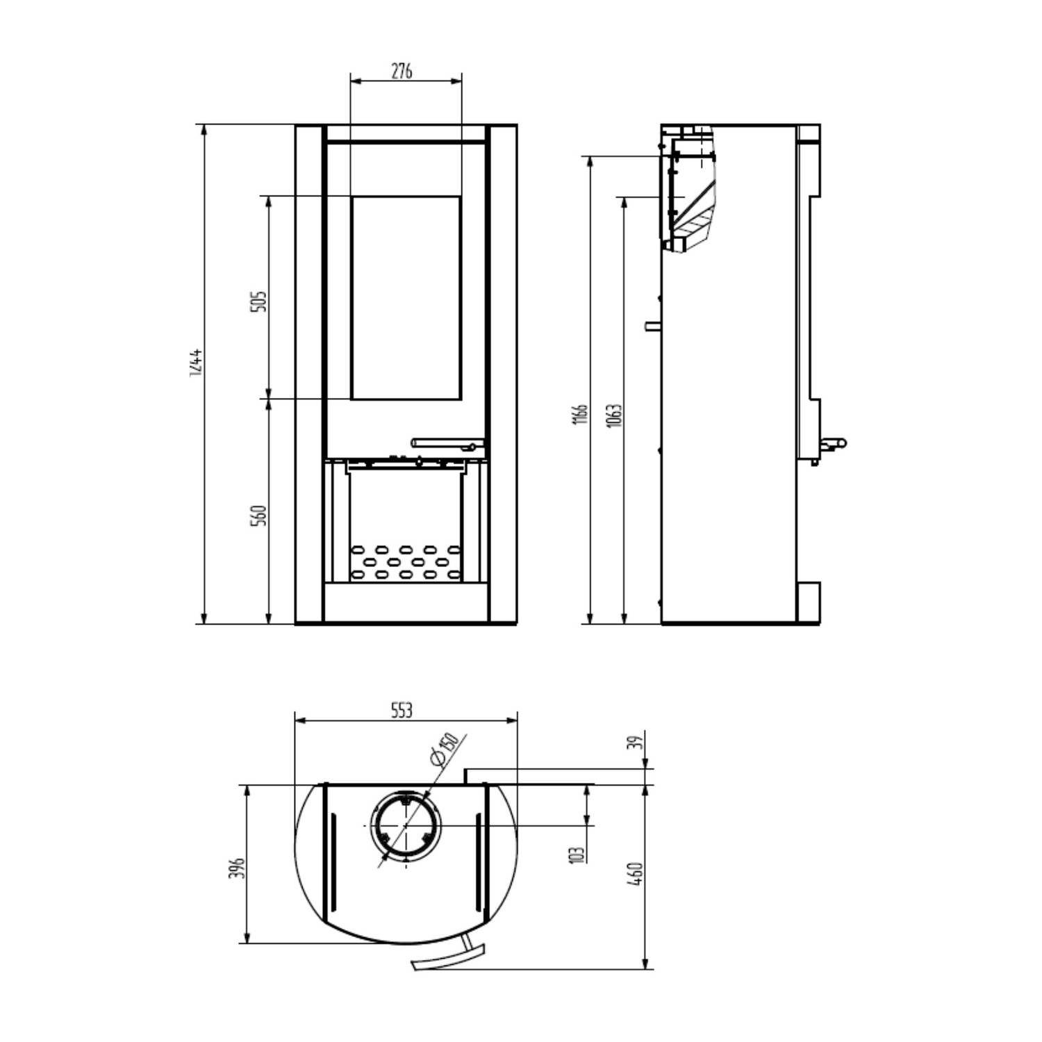 Wamsler Kaminofen Motho Stahl schwarz/grau