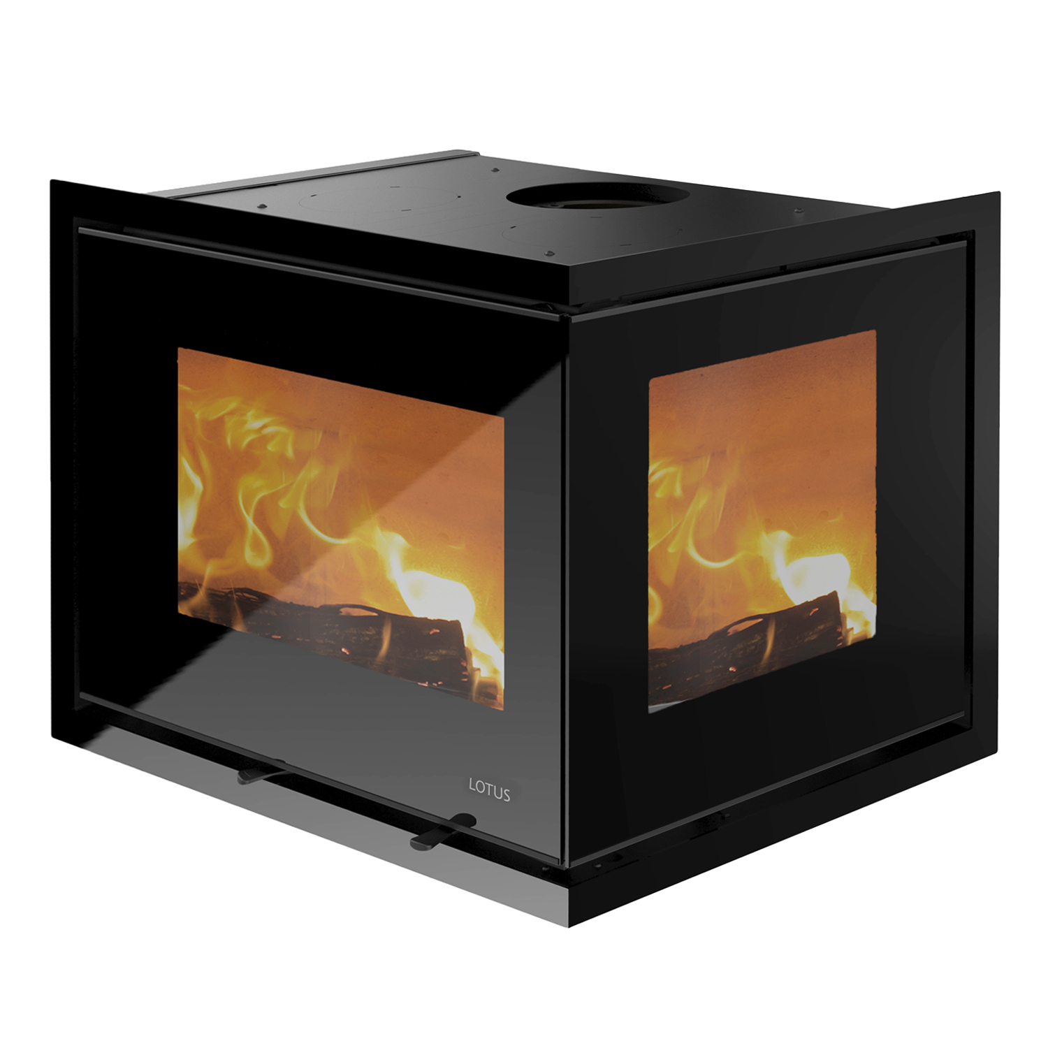 Lotus Unico 11 Kamineinsatz Schwarz / Scharniere links Lotus Unico 11 Kamineinsatz Schwarz / Scharniere links