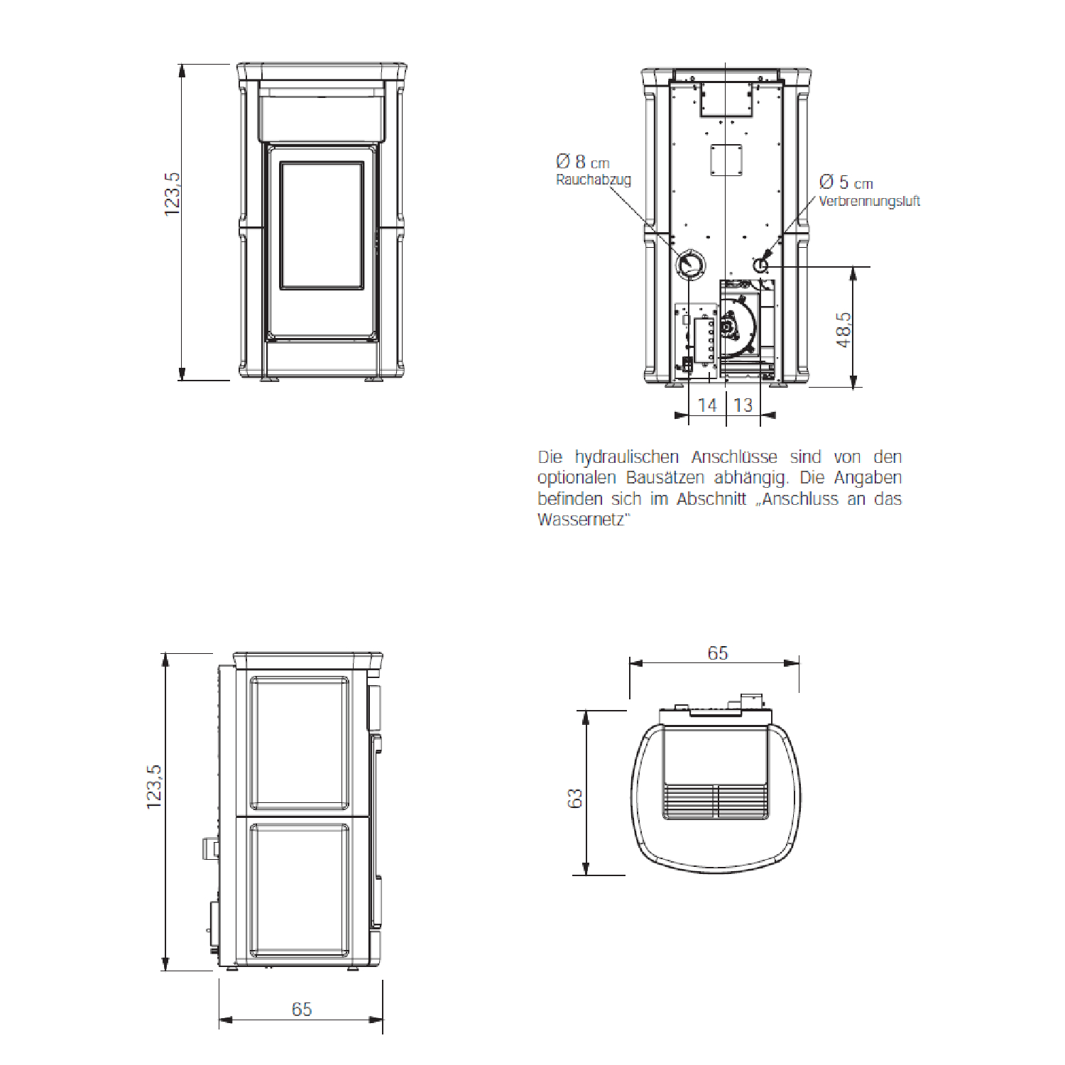 Edilkamin Kira H19 Evo wasserführender Pelletofen Keramik weiß