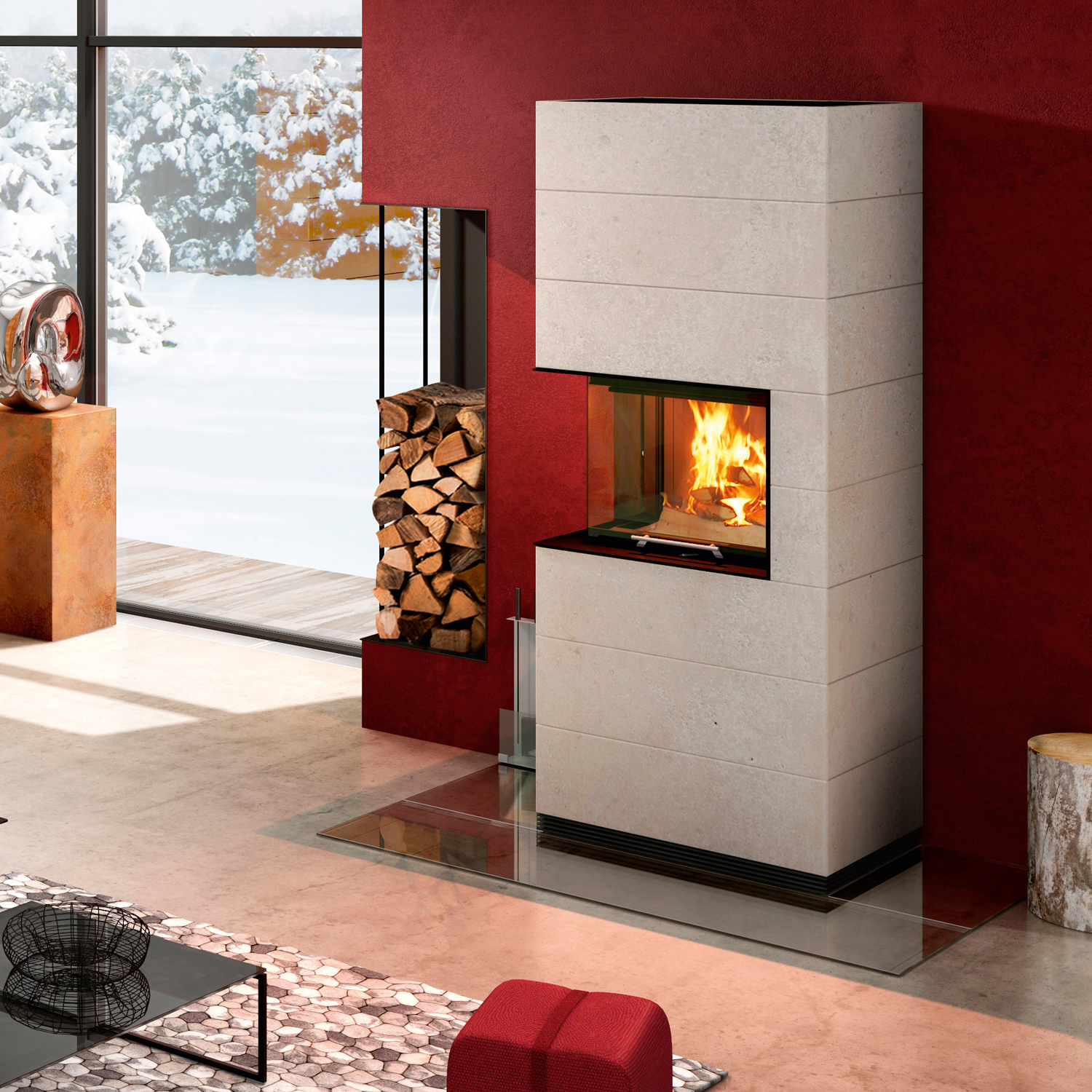 Spartherm Kaminbausatz SIM 3/3 Varia 2L-55h RLU Natur