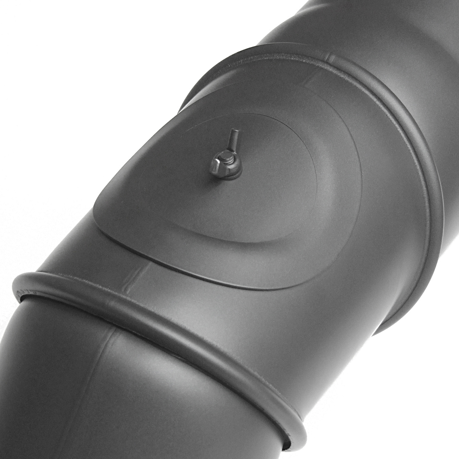 Raik Basic Multibogen 160mm gussgrau mit Tür – 4teilig für Rauchrohr / Ofenrohr