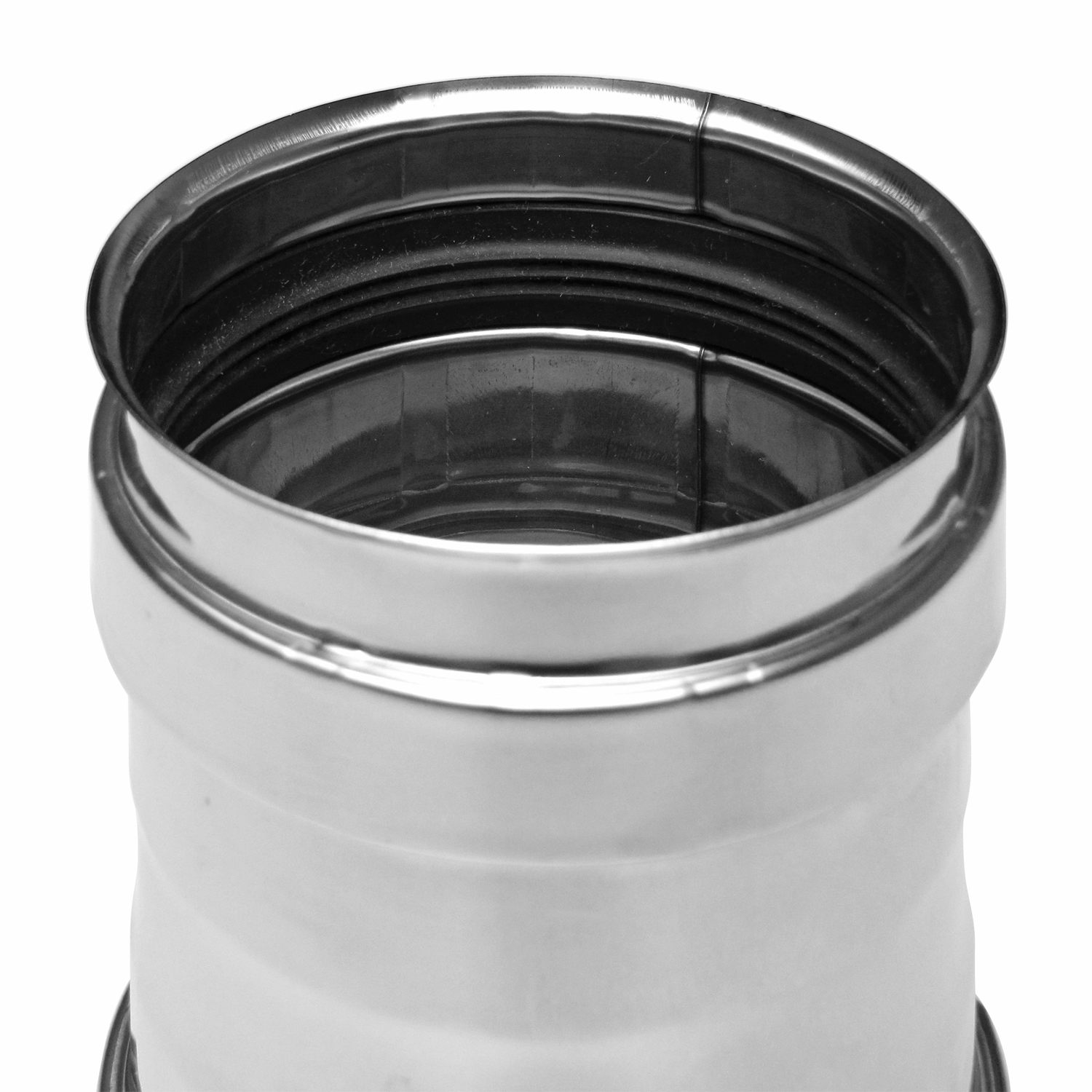 Raik Pelletrohr / Ofenrohr 80mm - Ofenanschlussstück INOX silber