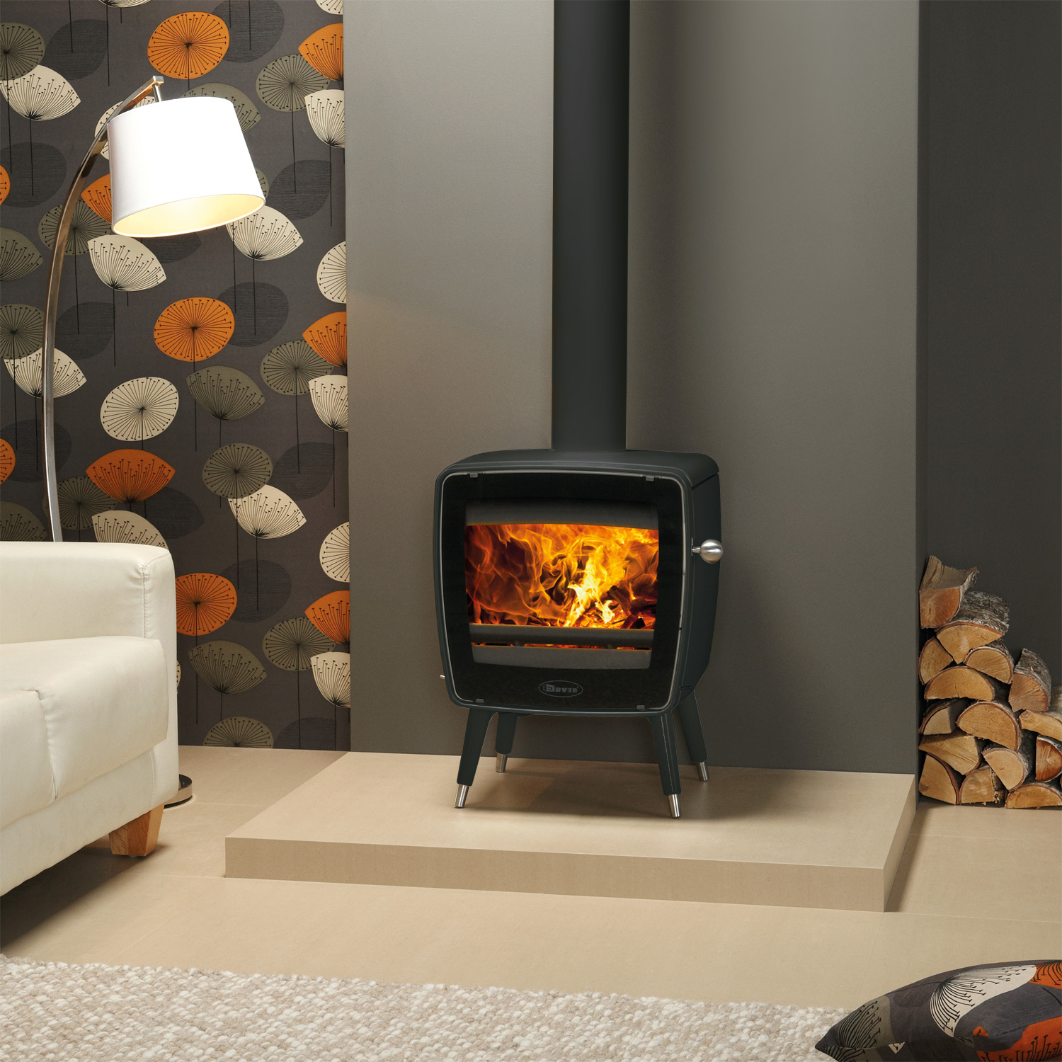 Dovre Vintage 35 Kaminofen Gusseisen Schwarz, Bauart 1