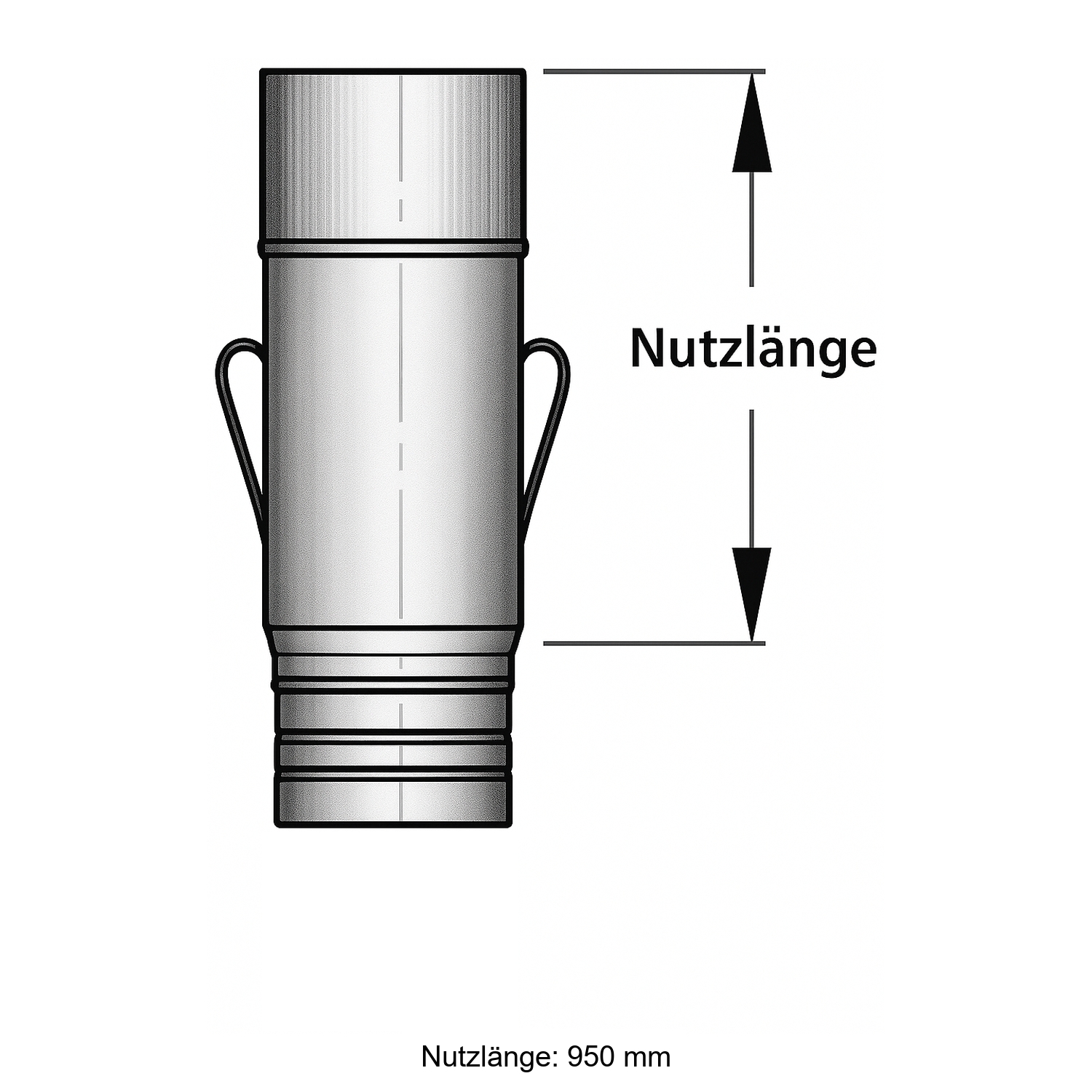 Schiedel PRIMA PLUS Ablasselement 1000mm Ø150 mm einwandig matt
