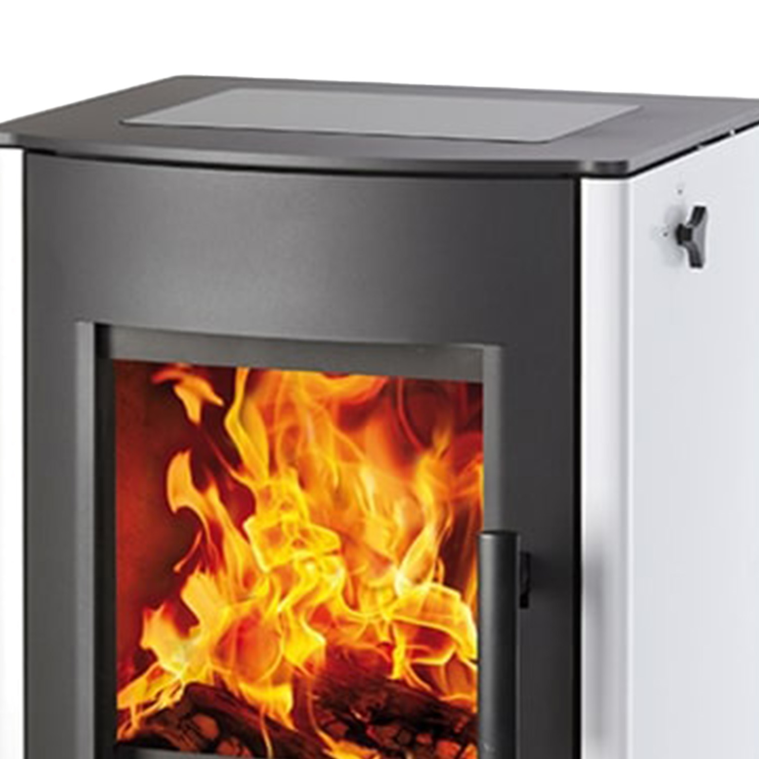 Haas+Sohn ELLMAU COOK easy Kaminofen mit Glaskeramik-Kochplatte weiß