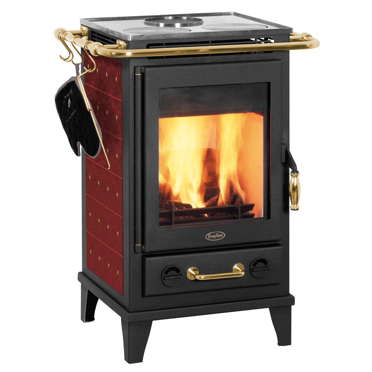 Fireplace Florenz Kaminofen Stahl Schwarz | Keramik Bordeaux Fireplace Florenz Kaminofen Stahl Schwarz | Keramik Bordeaux