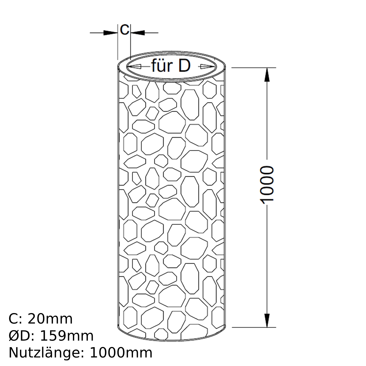 Schiedel Wärmedämmrohr 1000mm Ø150 mm