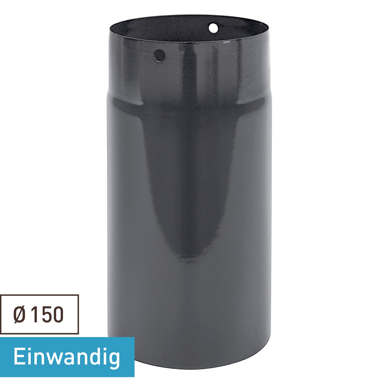 Raik Rauchrohr / Ofenrohr Emaille 150mm - 250mm Grau