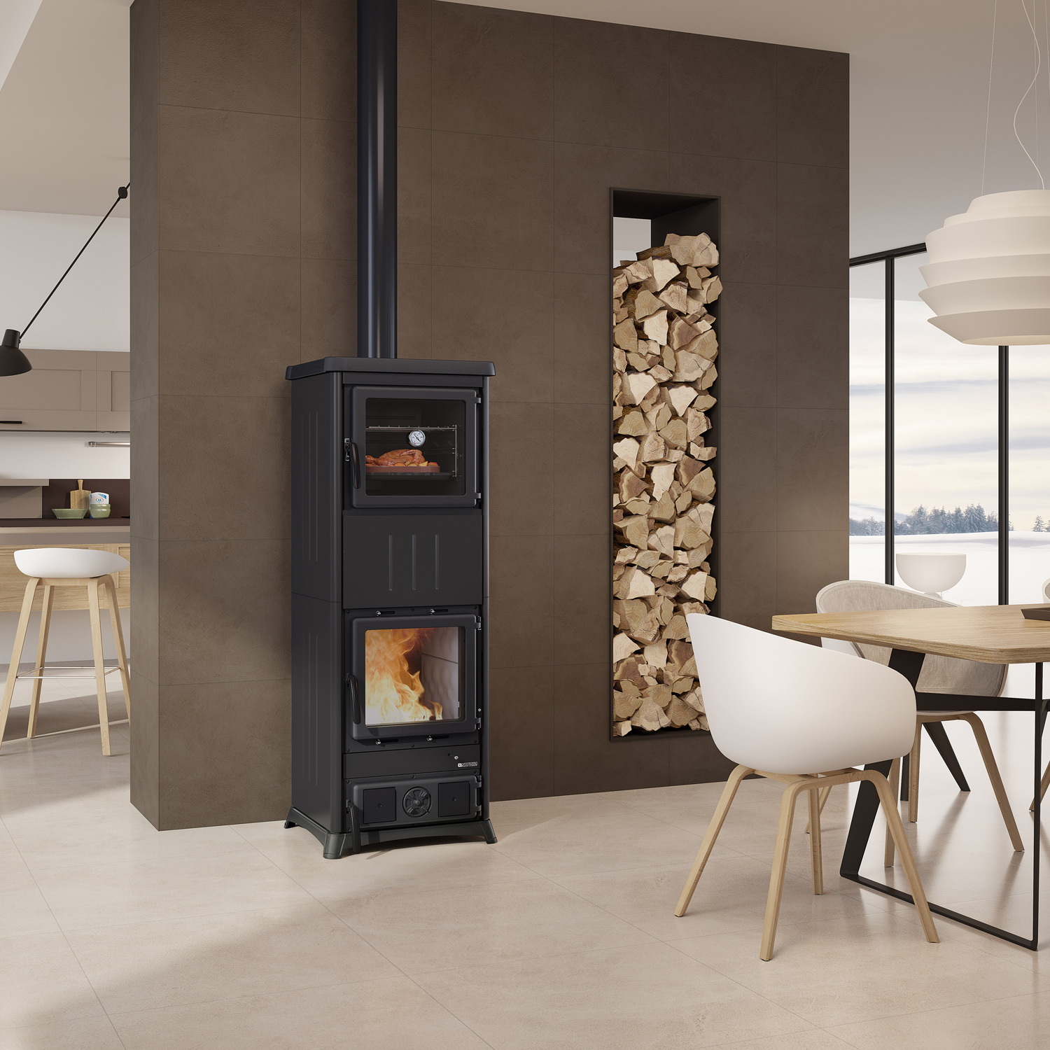 La Nordica Prestige Line Nova Forno Kaminofen Stahl Schwarz-Anthrazit