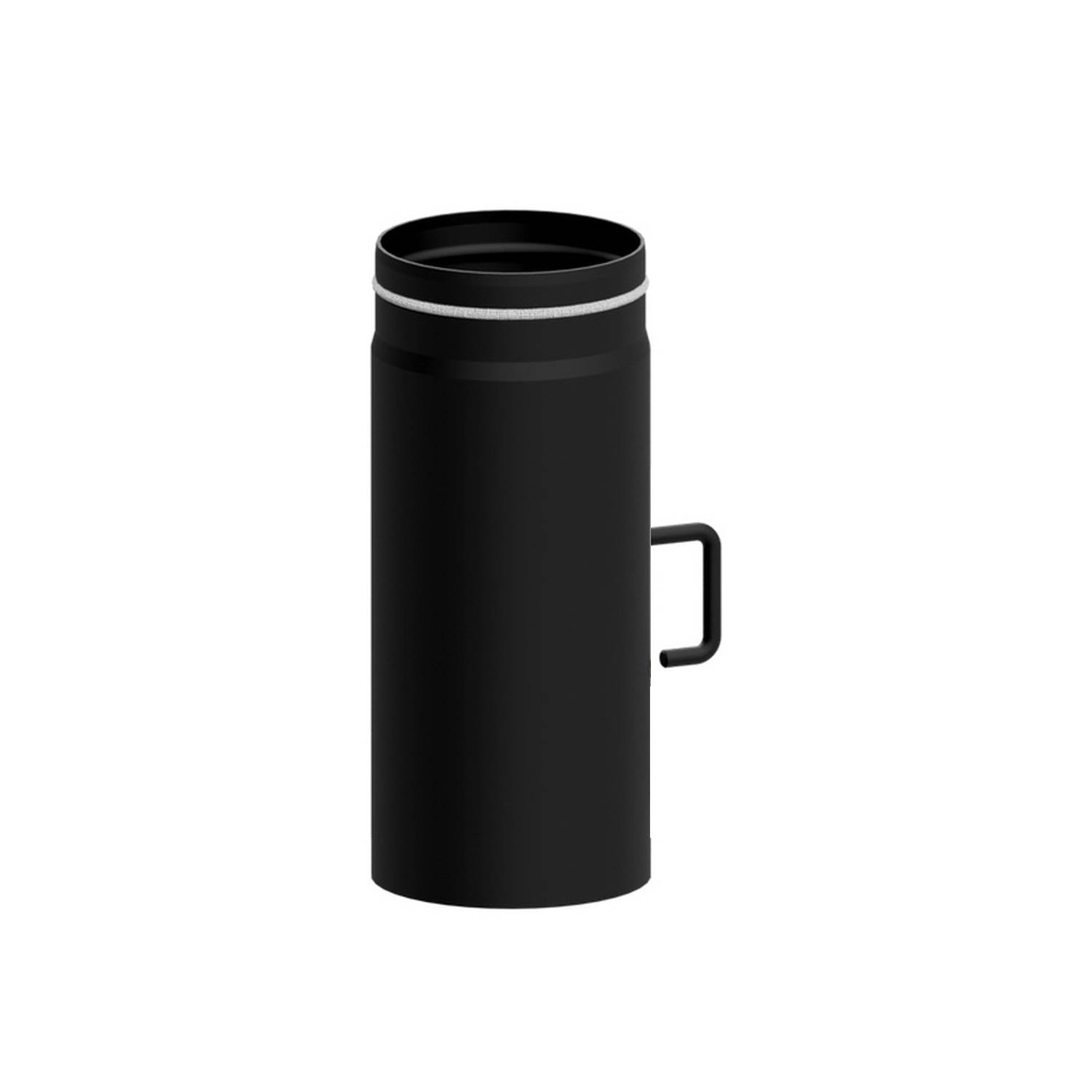 Raik Lifestyle Längenelement 150mm schwarz L: 250mm mit Drosselklappe für Rauchrohr / Ofenrohr