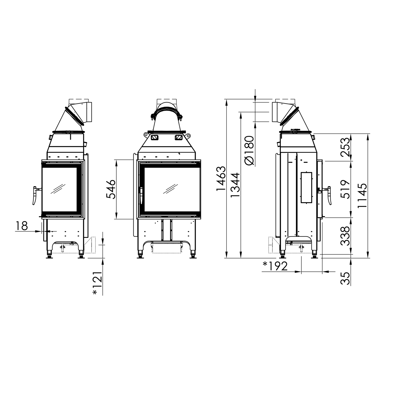 Spartherm Varia 2R-55 Kamineinsatz Ecke