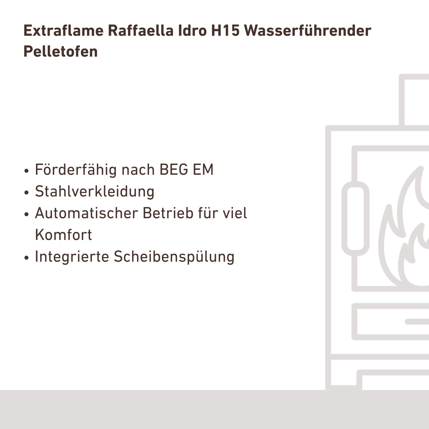Extraflame Raffaella Idro H15 Wasserführender Pelletofen Stahl Weiß