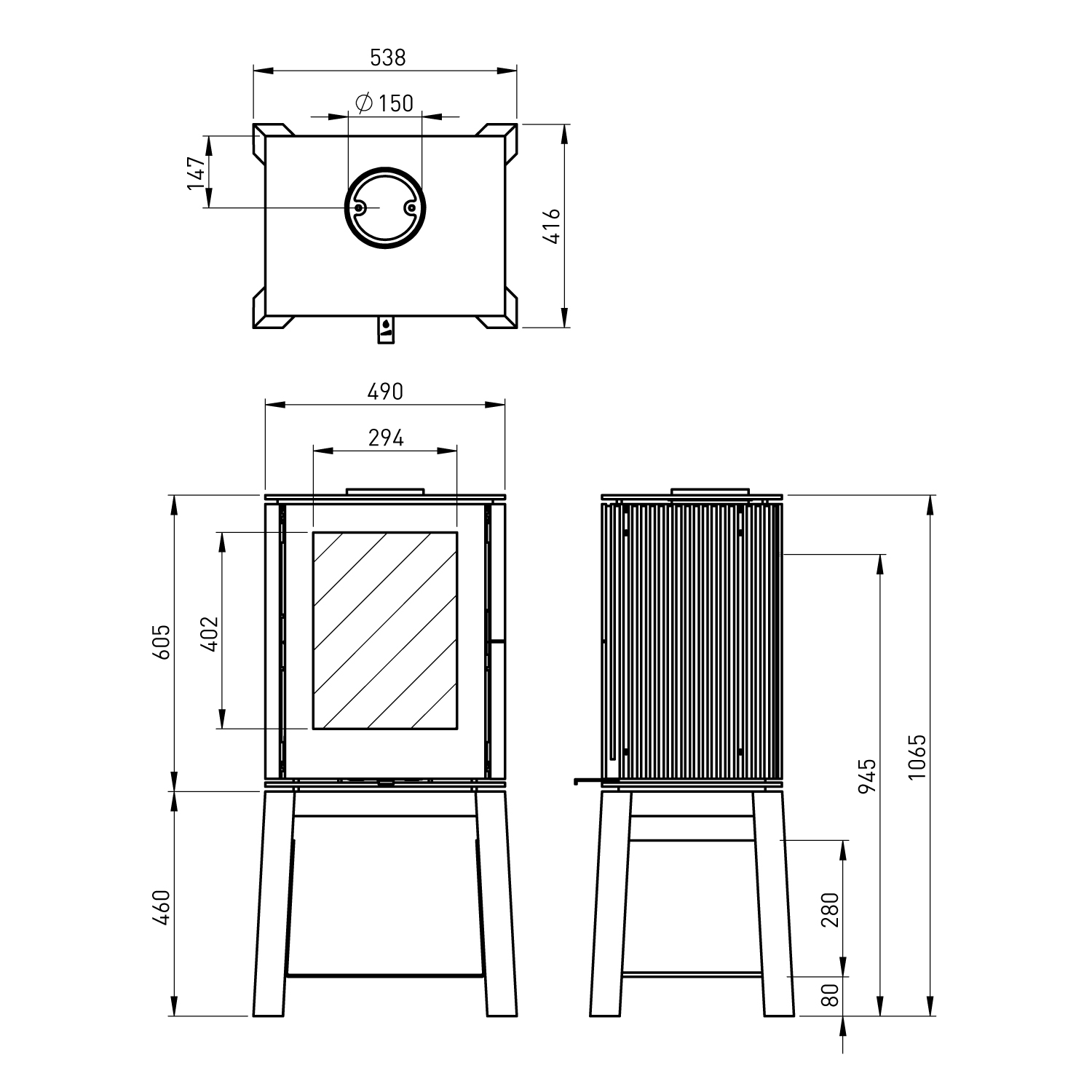 Schmitzker Cuby Kaminofen mit Holzsockel Schmitzker Cuby Kaminofen mit Holzsockel