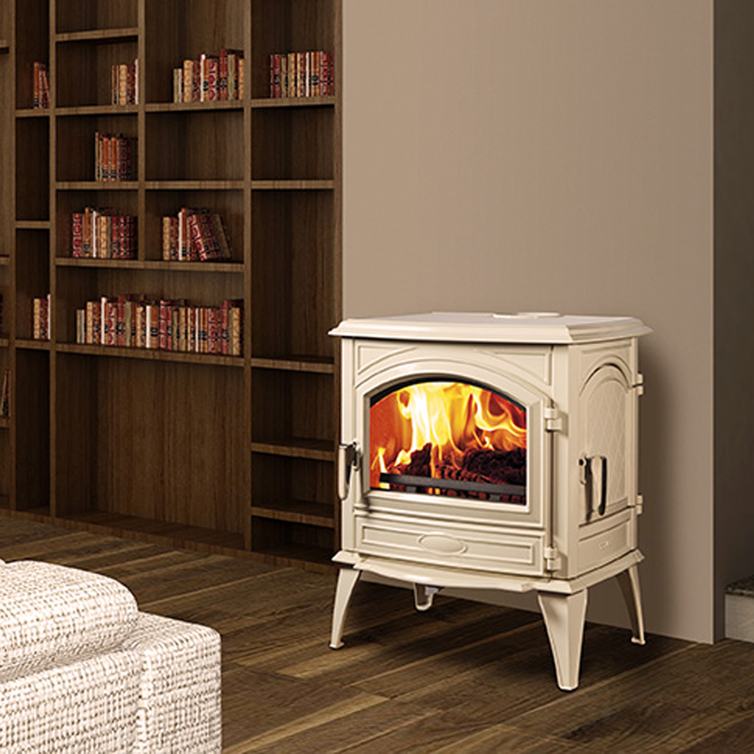 Dovre 760 WD Kaminofen Gusseisen Cremeweiß emailliert, Bauart 2 Dovre 760 WD Kaminofen Gusseisen Cremeweiß emailliert, Bauart 2