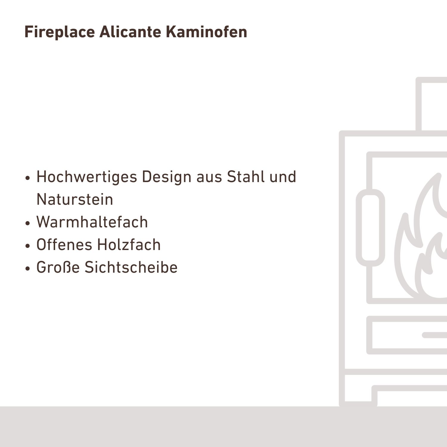 Fireplace Alicante Kaminofen Stahl Schwarz | Speckstein