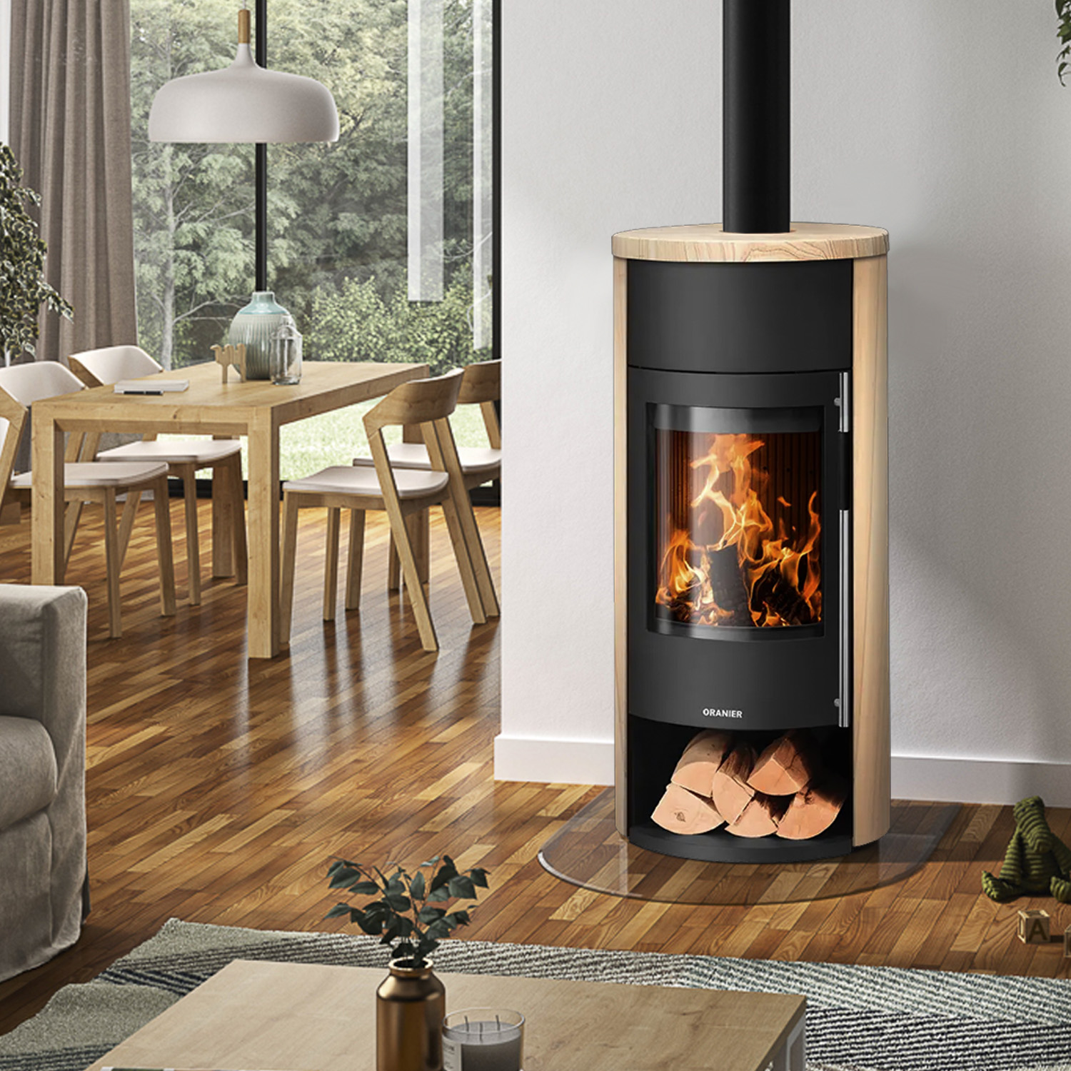 Oranier Polar Neo Aqua wasserführender Kaminofen Sandstein